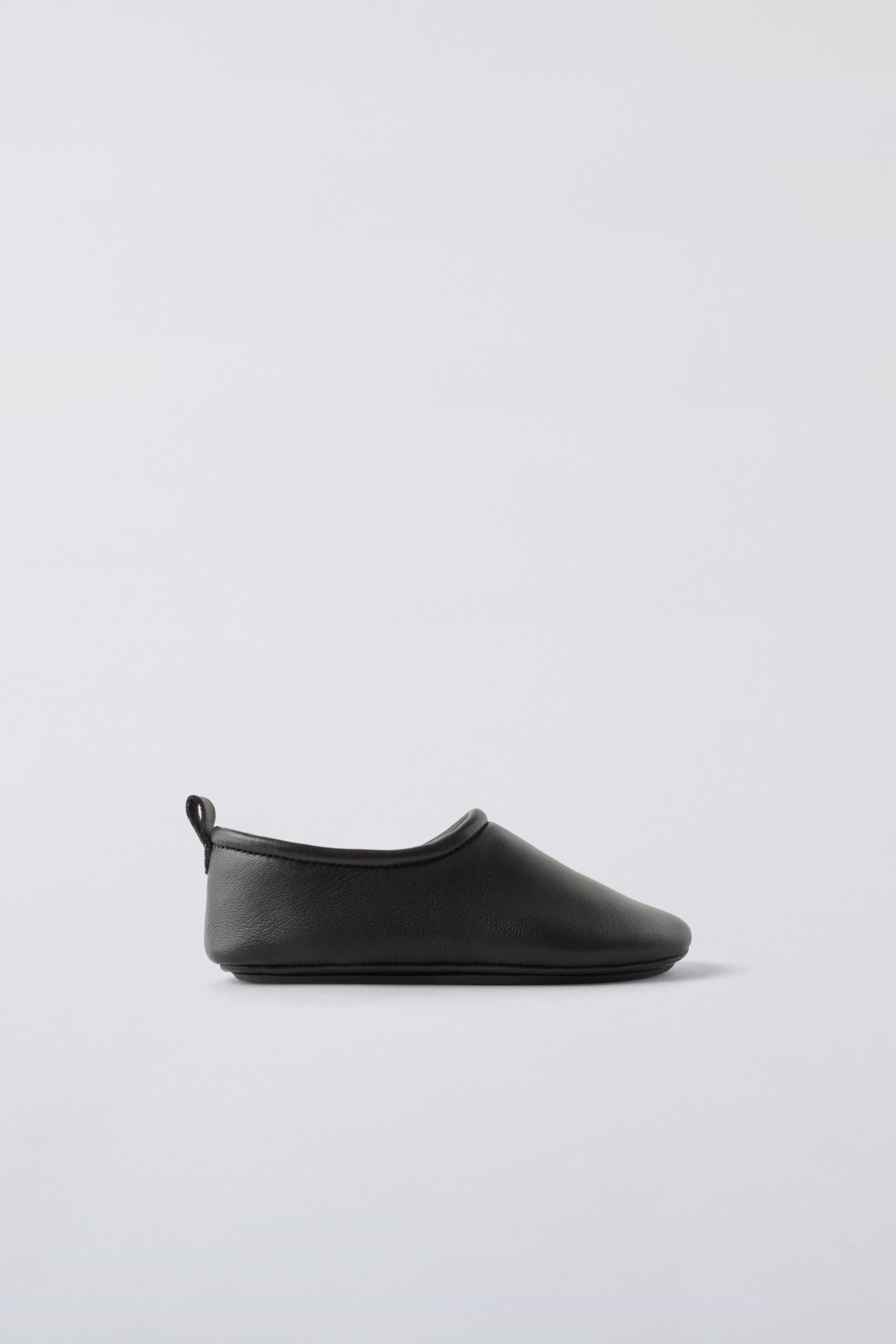  Тапочки Zara LEATHER SLIPPERS ZARA