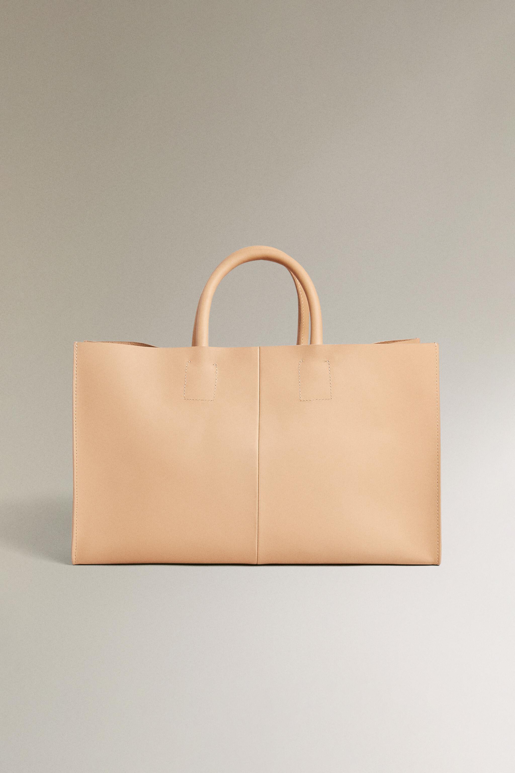 LEATHER TOTE BAG Zara Home