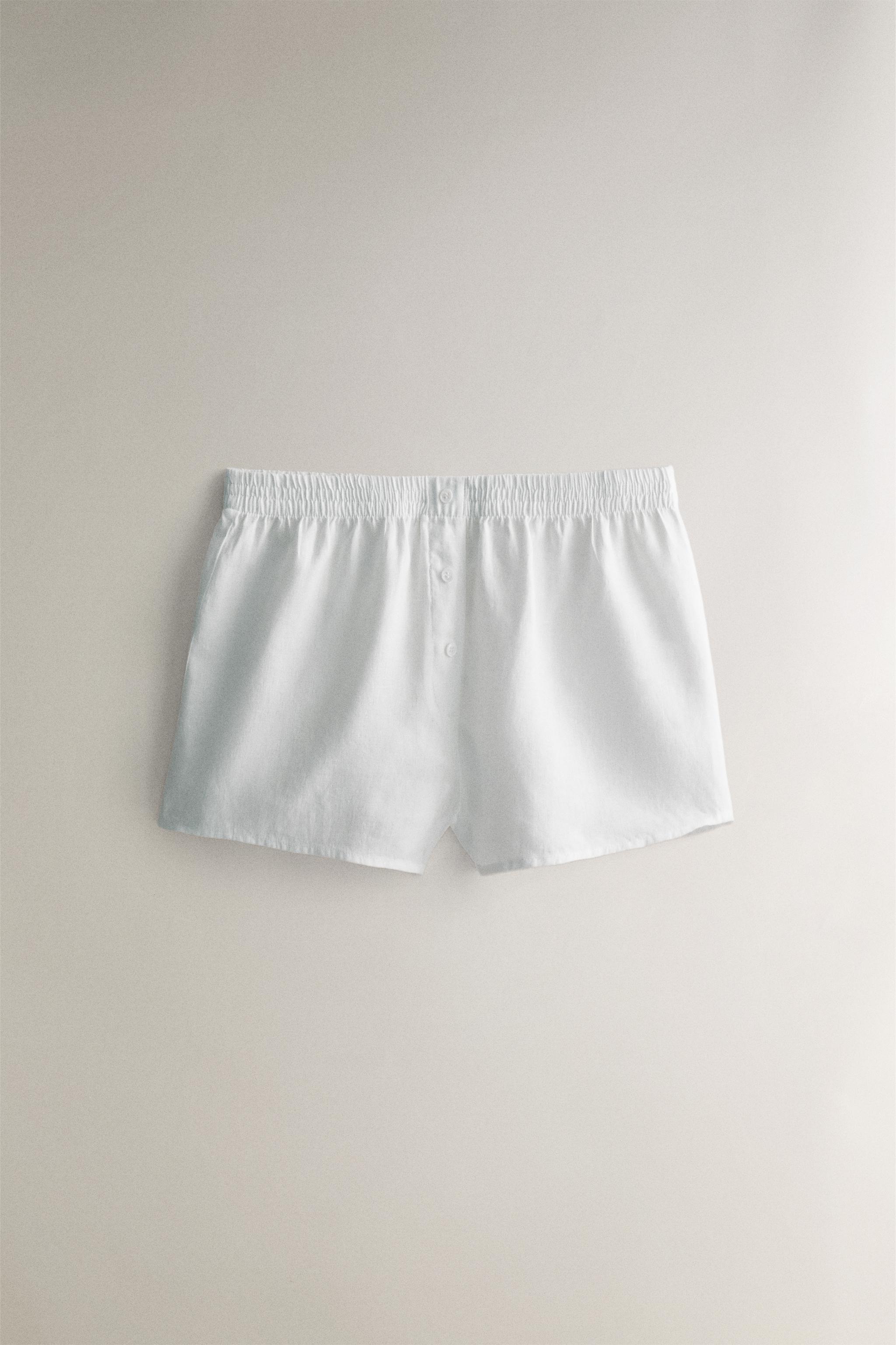 LINEN SHORTS WITH BUTTONS Zara Home