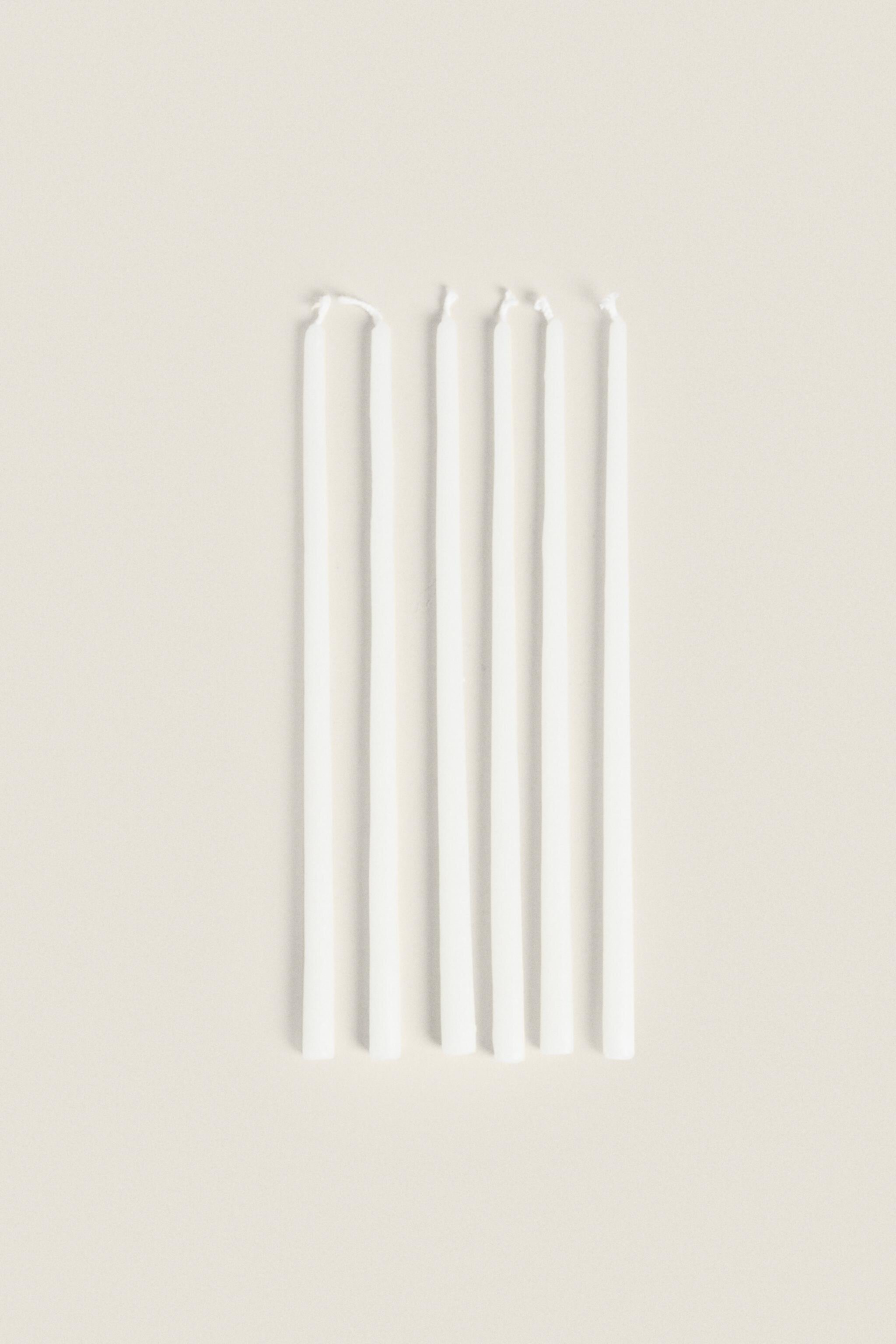 SET OF DECORATIVE CYLINDRICAL LONG CANDLES (SET OF 6) Zara Home