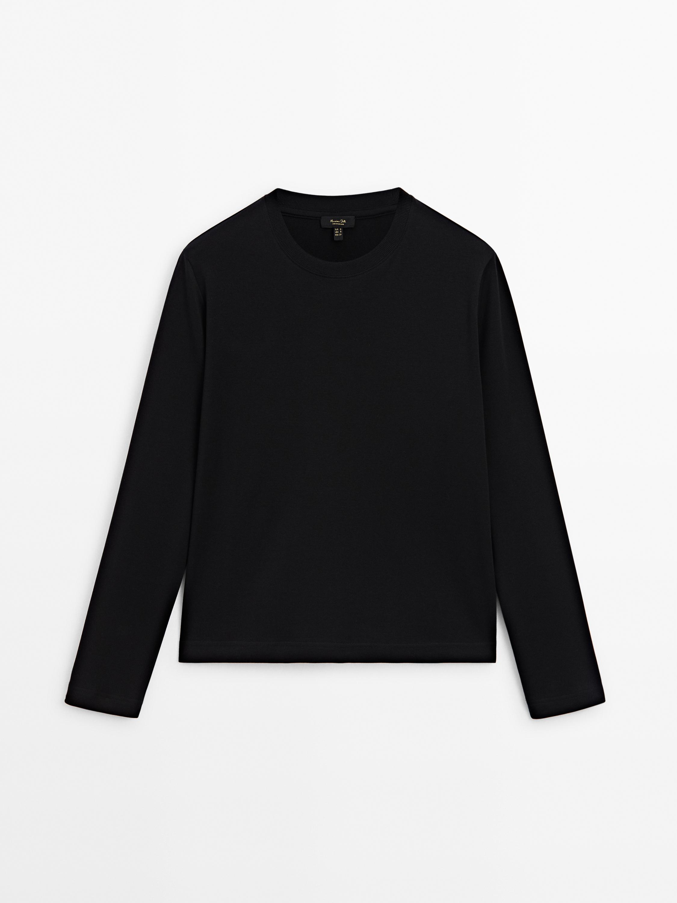 Long sleeve cotton T-shirt Massimo Dutti