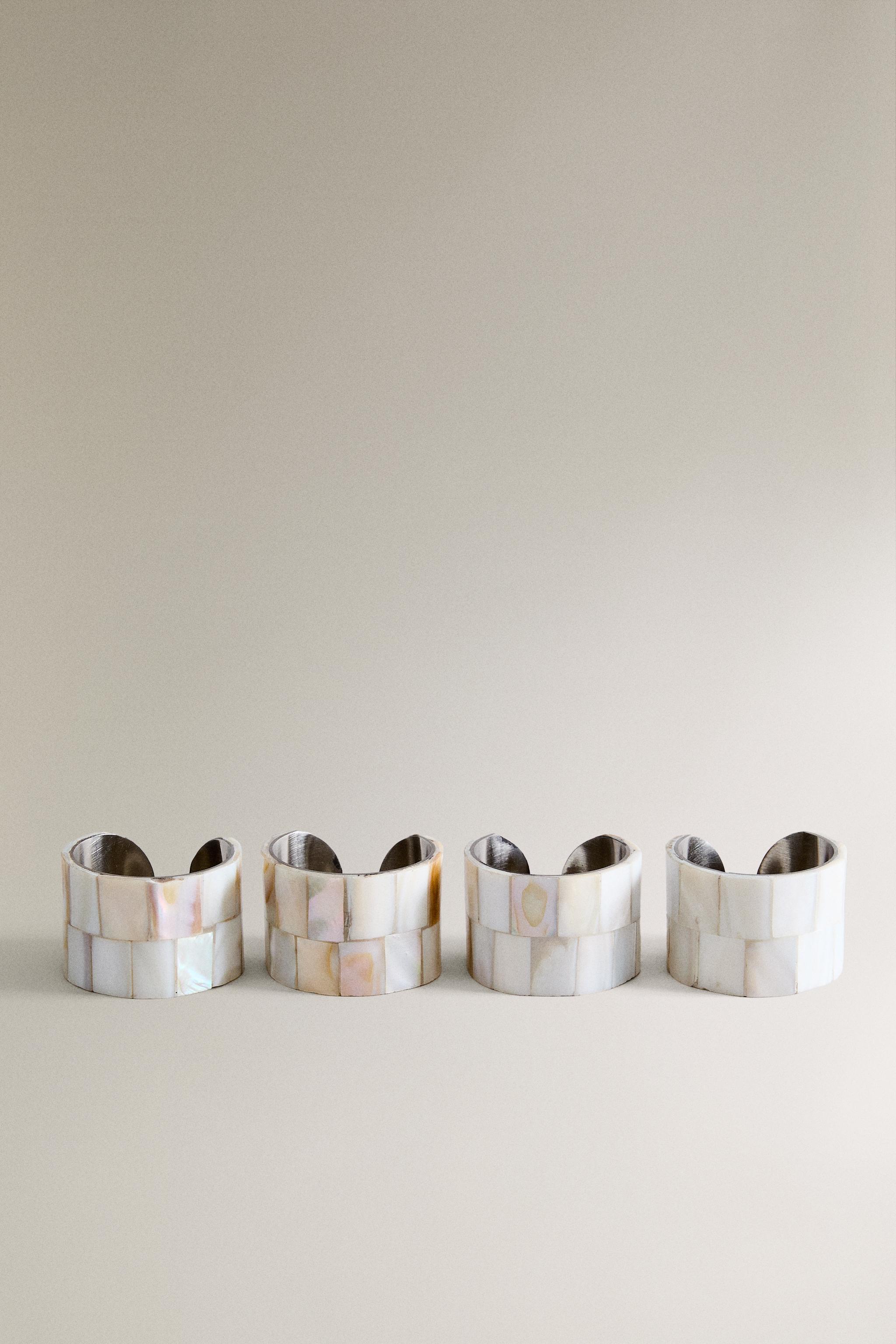 MOTHER-OF-PEARL NAPKIN RINGS (PACK OF 4) Zara Home