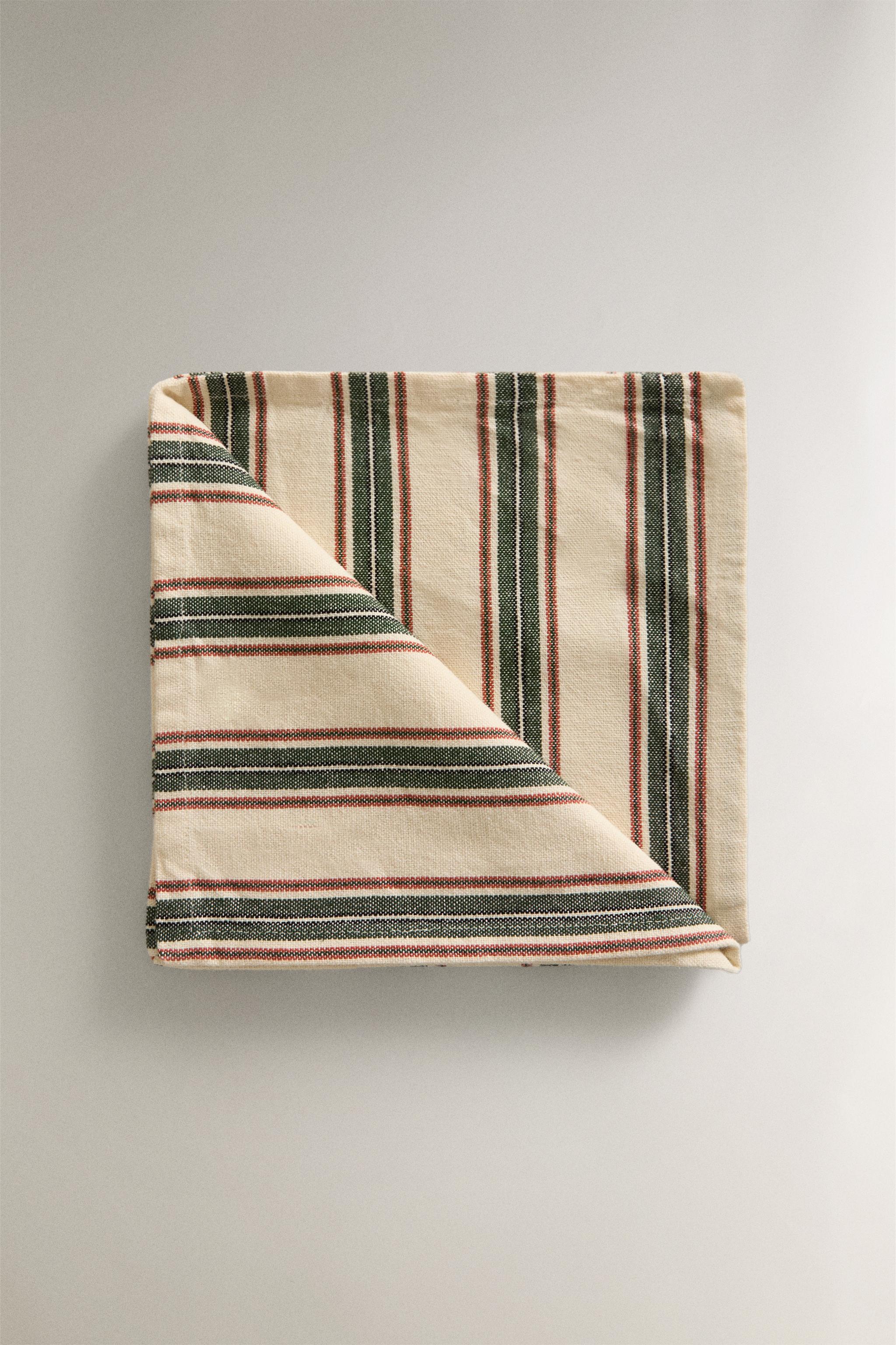 NAPKINS WITH COLORED STRIPES (PACK OF 2) Zara Home