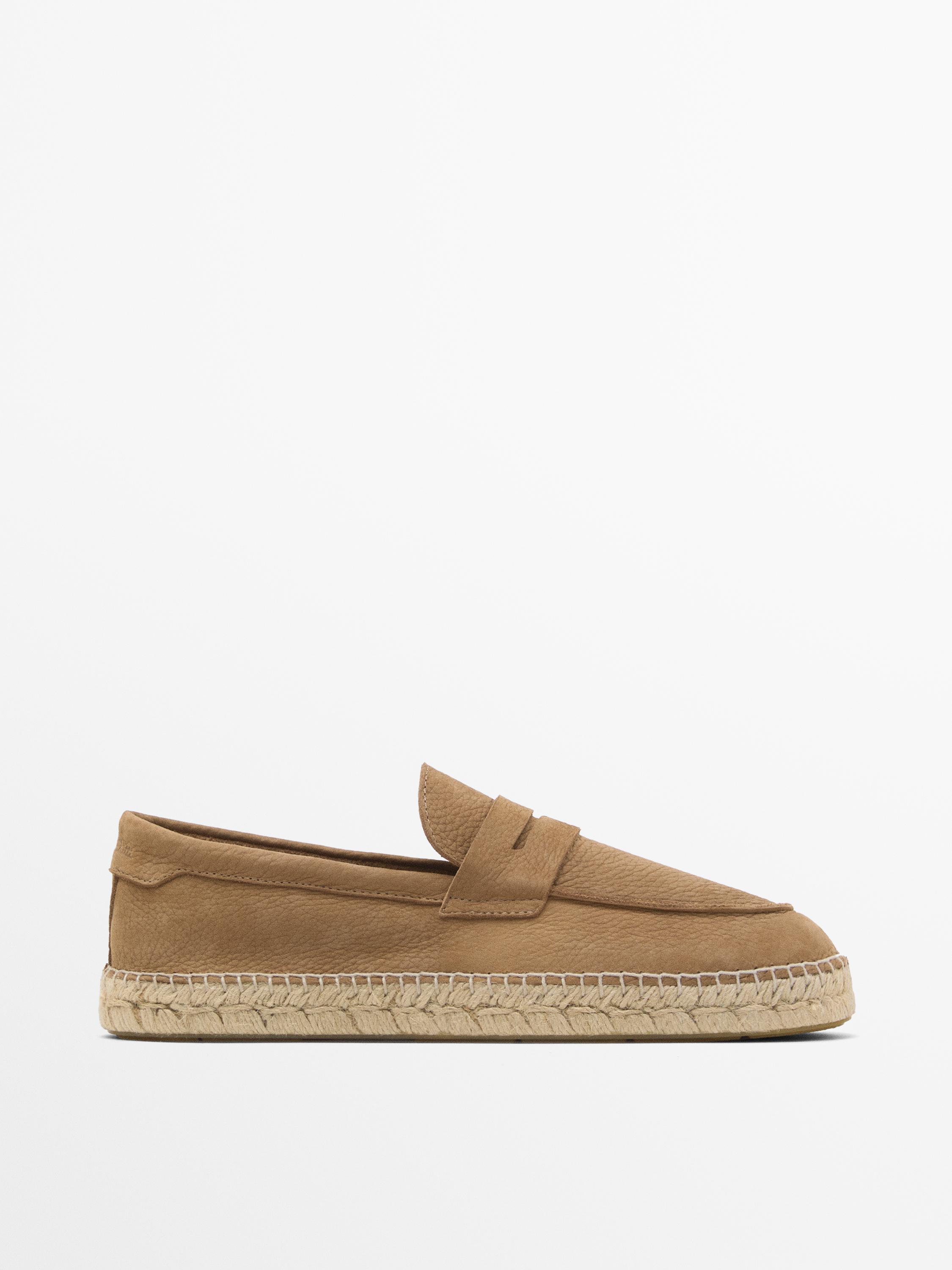 Nubuck penny strap espadrilles Massimo Dutti