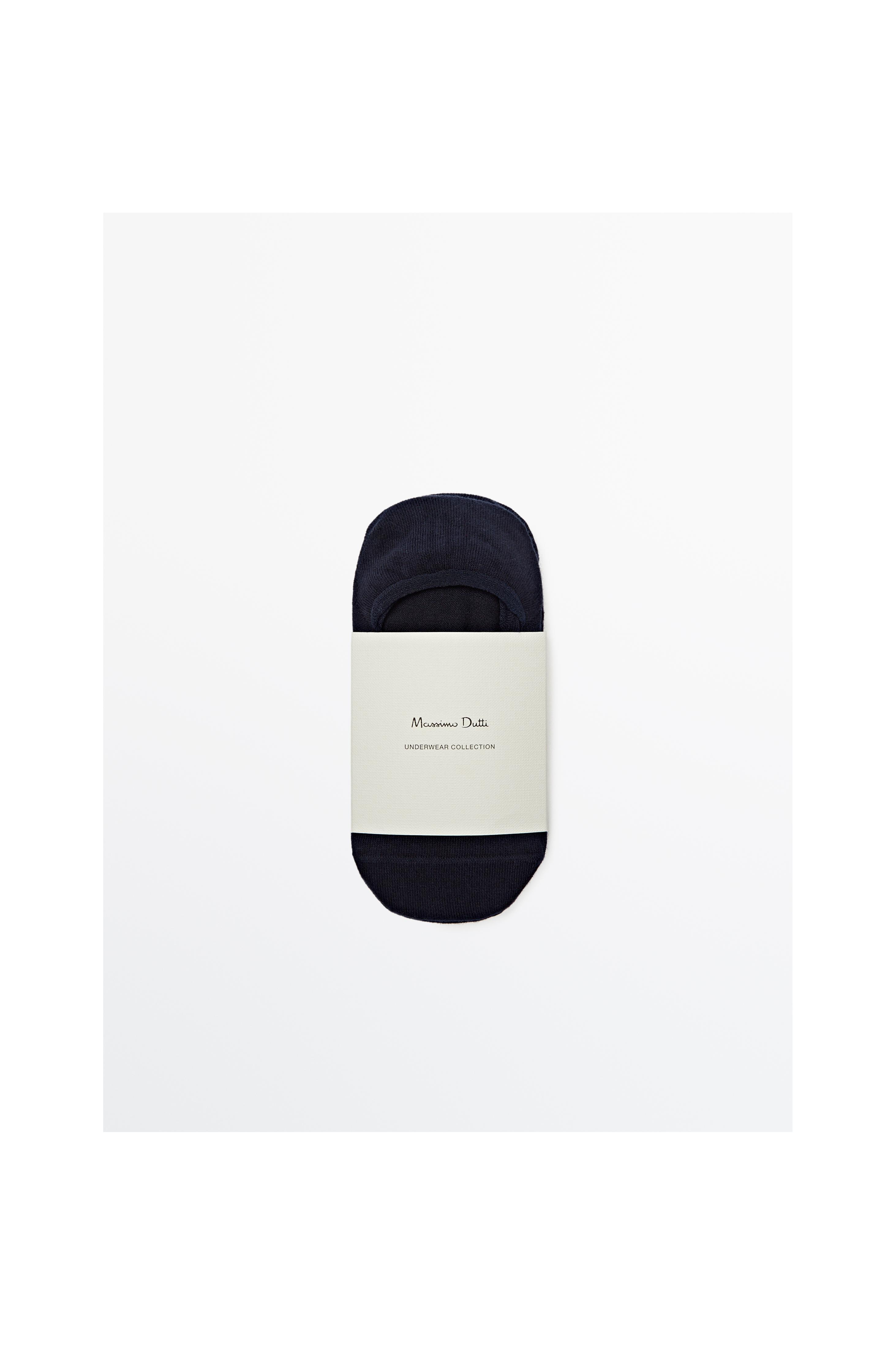 Pack of 3 pairs of no-show cotton blend socks Massimo Dutti