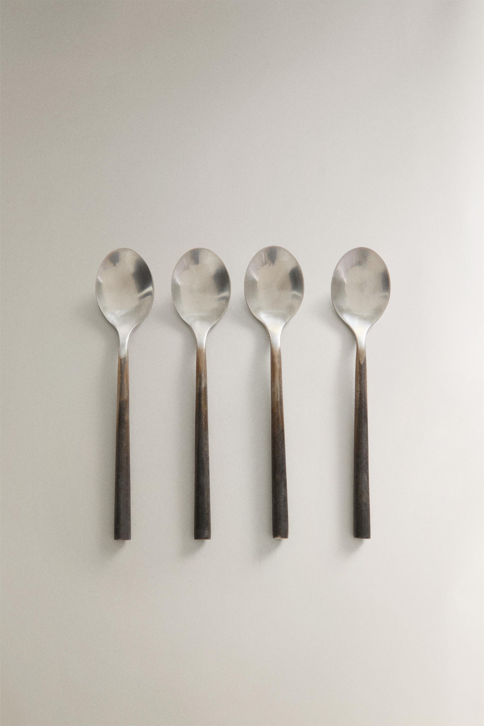 PACK OF STEEL DESSERT SPOONS (PACK OF 4) Zara Home