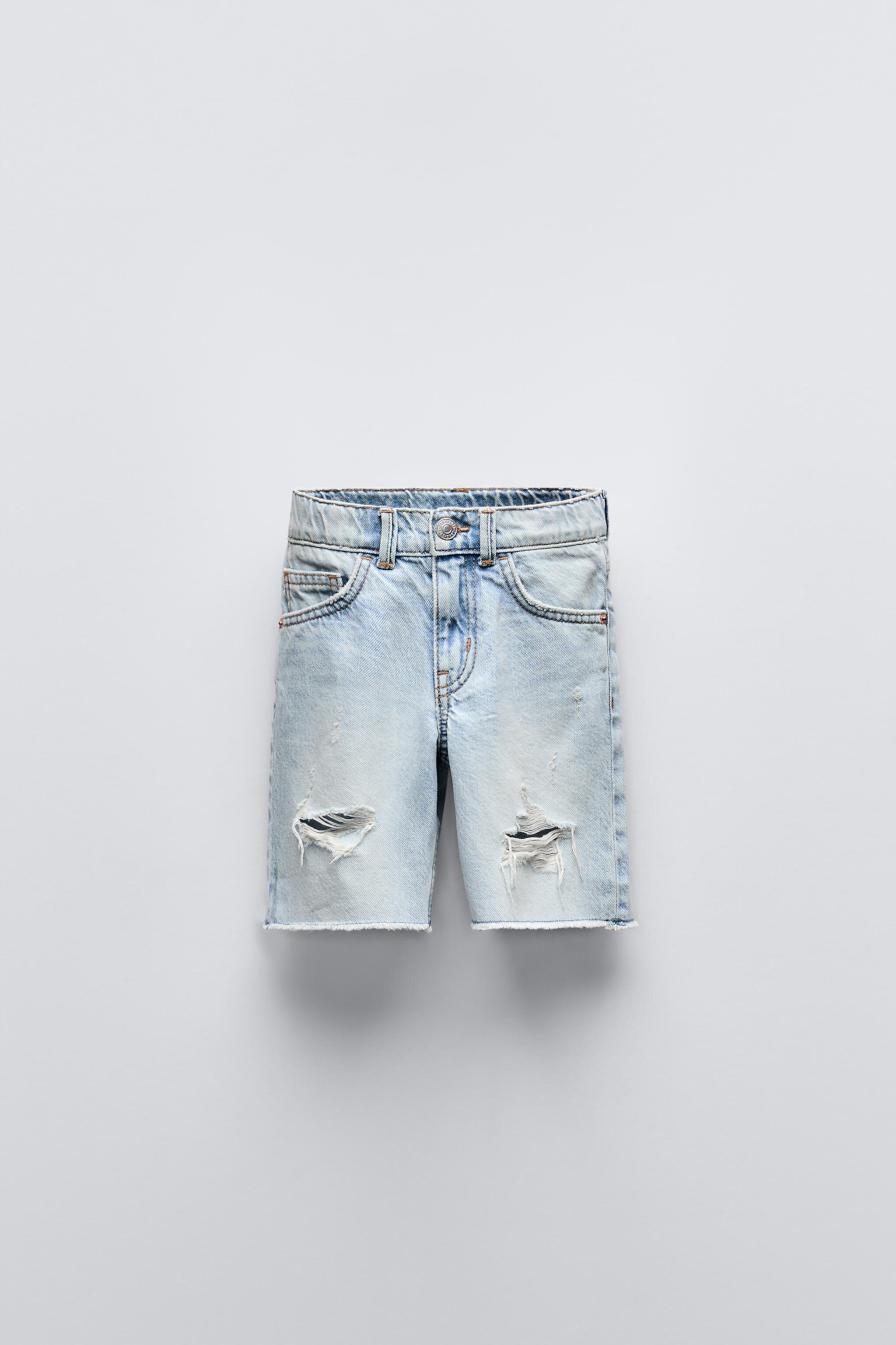  Джинсовые Шорты ZARA RIPPED DENIM SHORTS ZARA