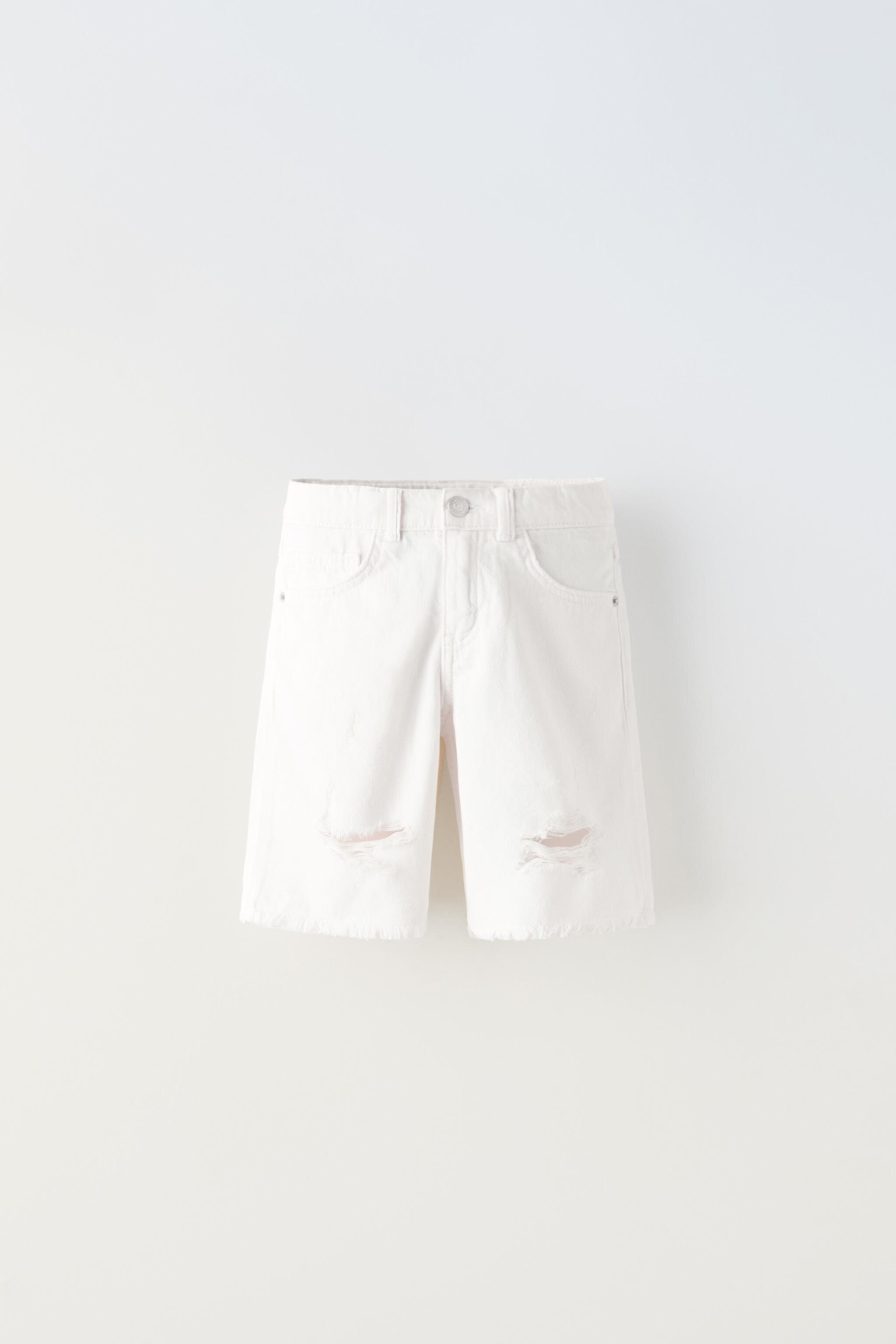  Детские джинсовые шорты ZARA RIPPED DENIM SHORTS ZARA