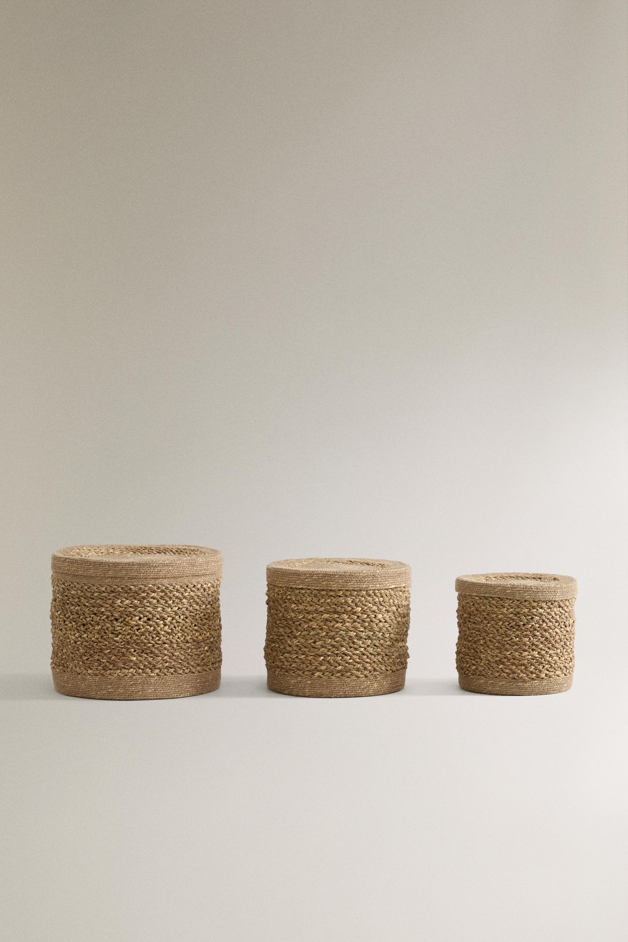 SEAGRASS BASKET WITH LID Zara Home