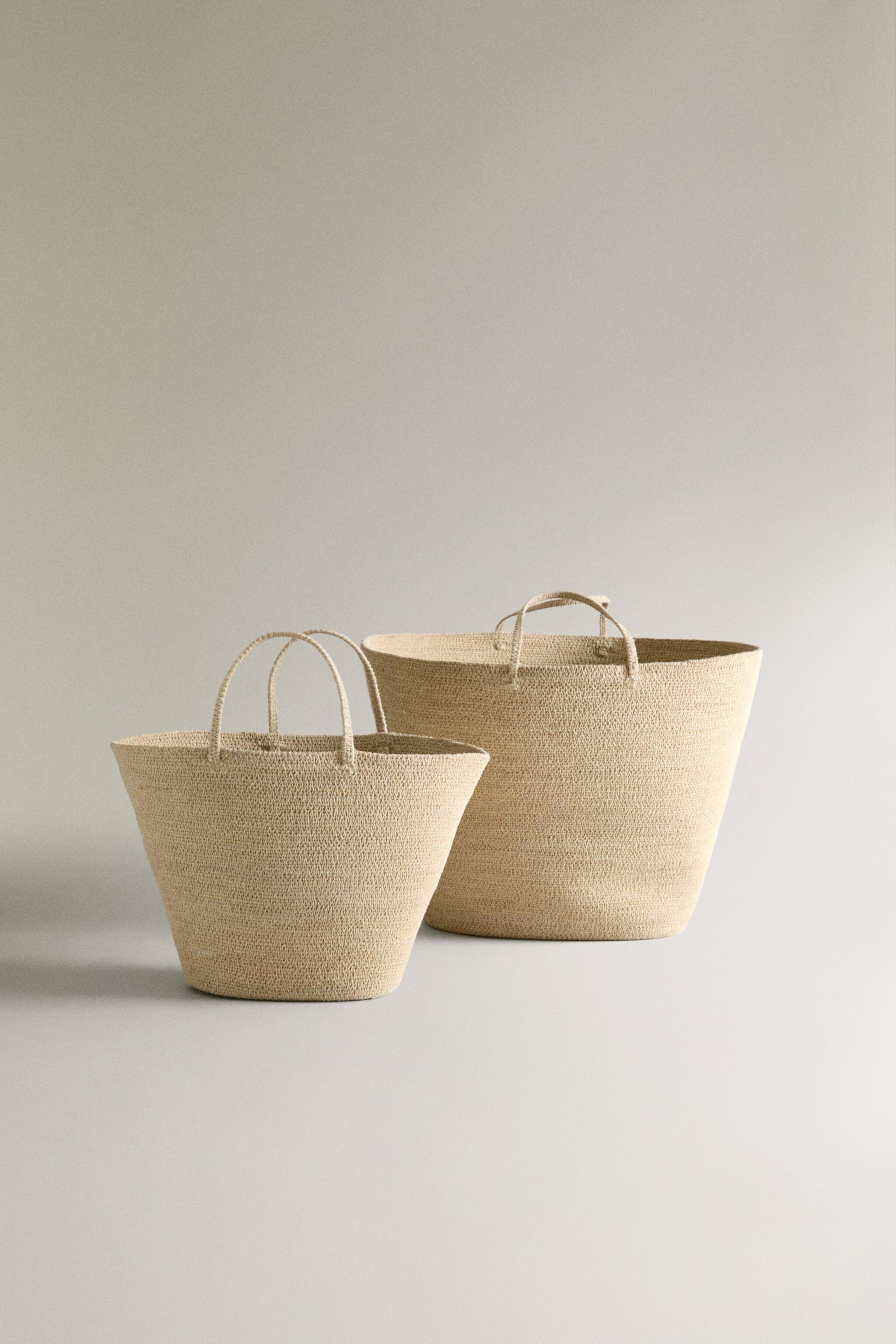 SEAGRASS BASKETS WITH HANDLES Zara Home