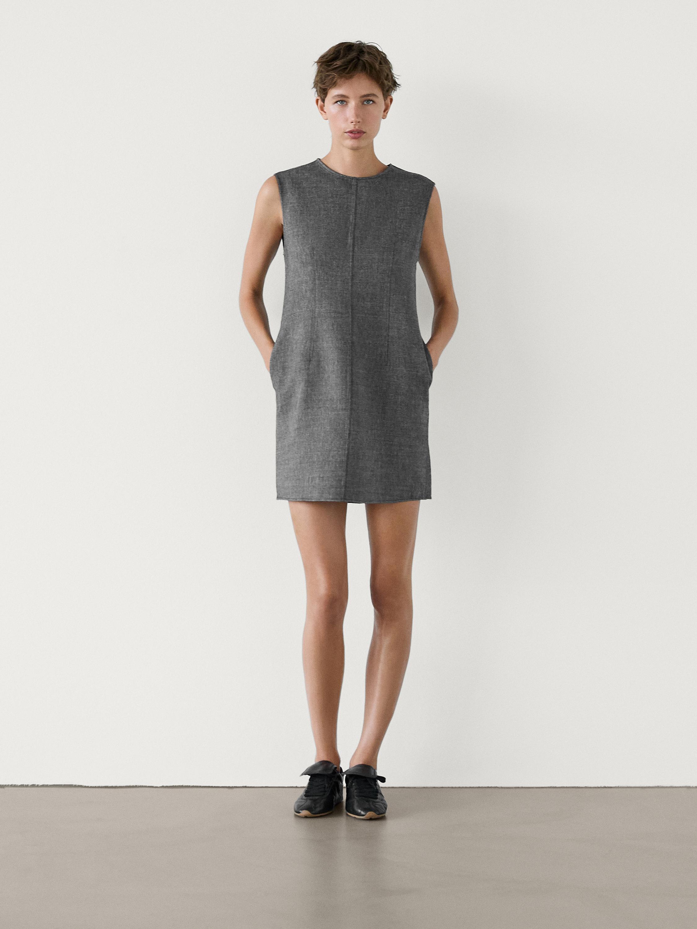 Short wool blend dress Massimo Dutti