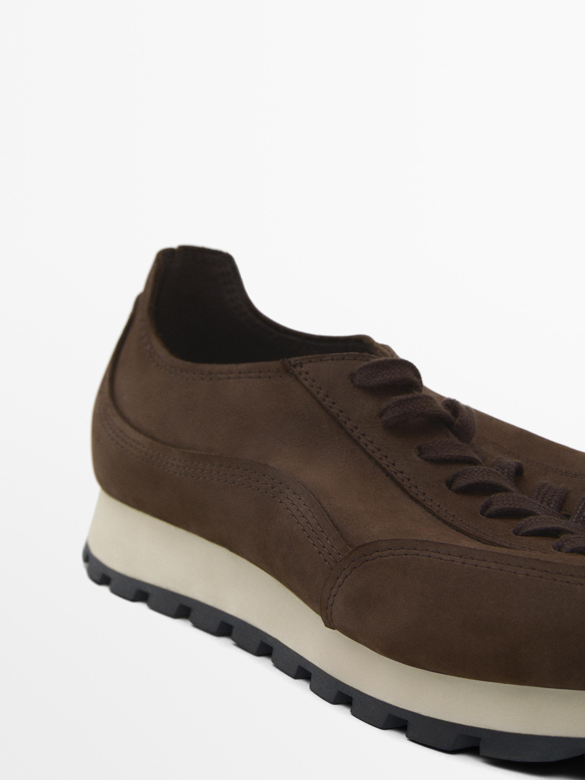 Soft nubuck trainers Massimo Dutti