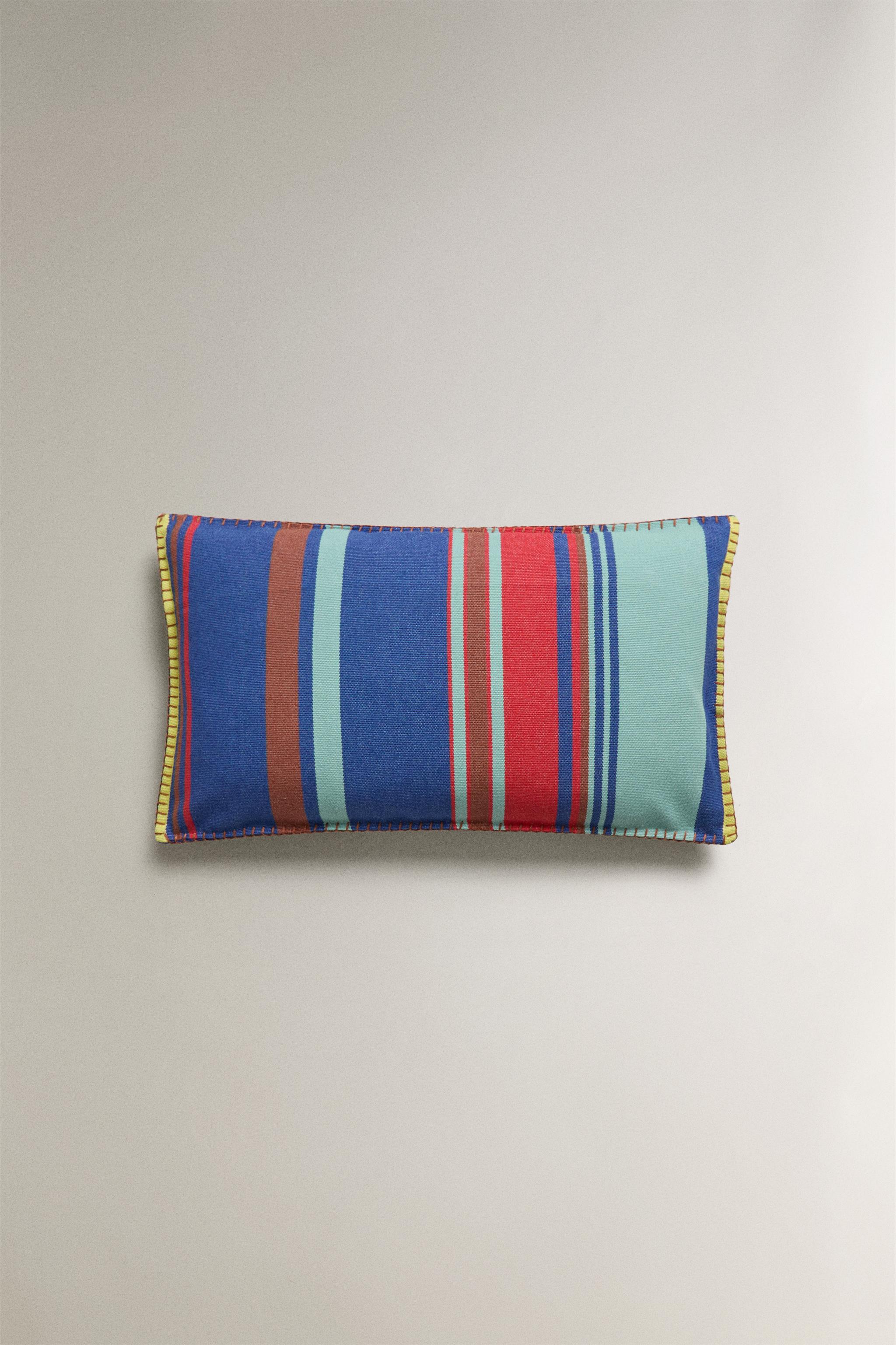 STRIPED COTTON THROW PILLOW COVER x COLLAGERIE Zara Home