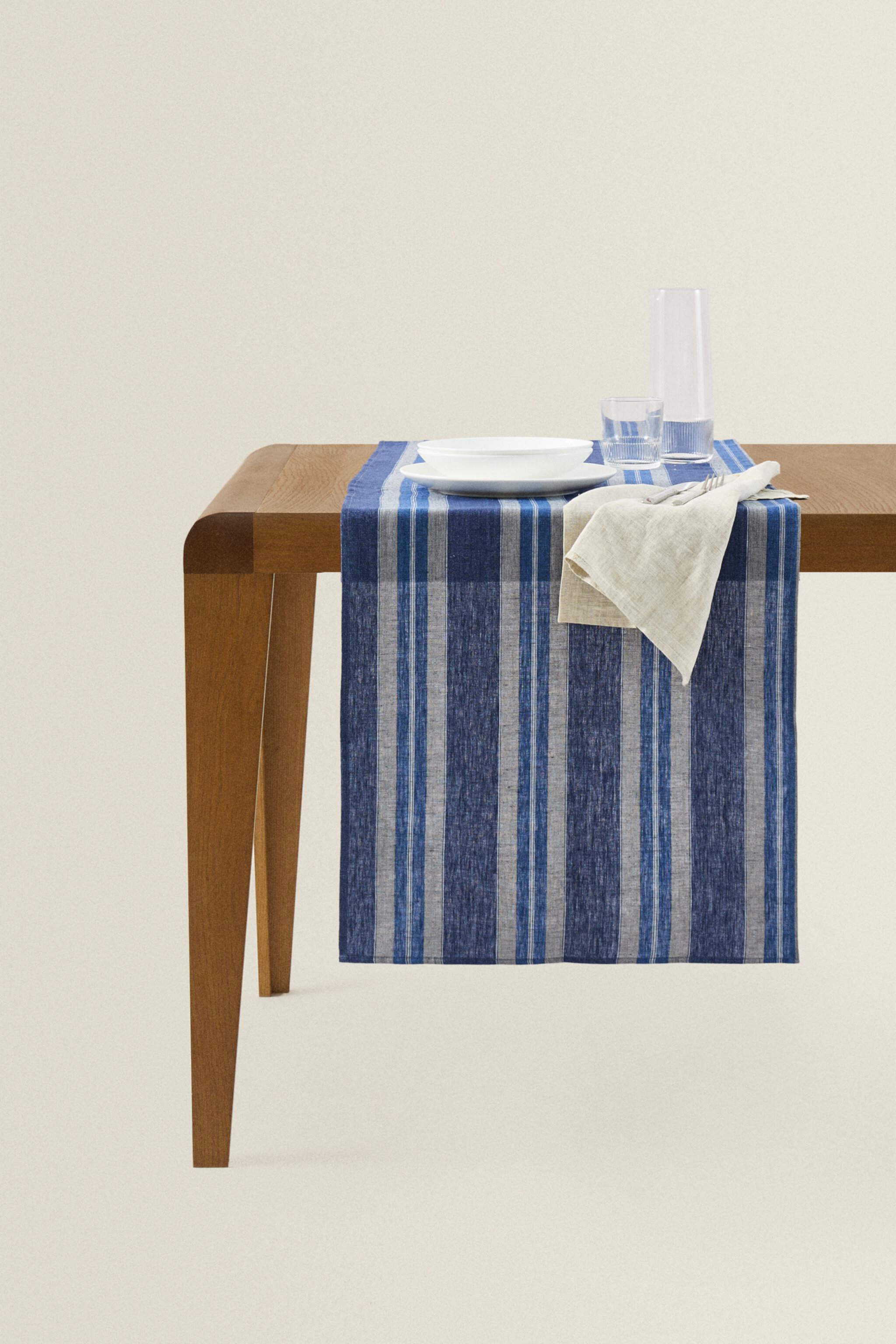 STRIPED LINEN TABLE RUNNER Zara Home