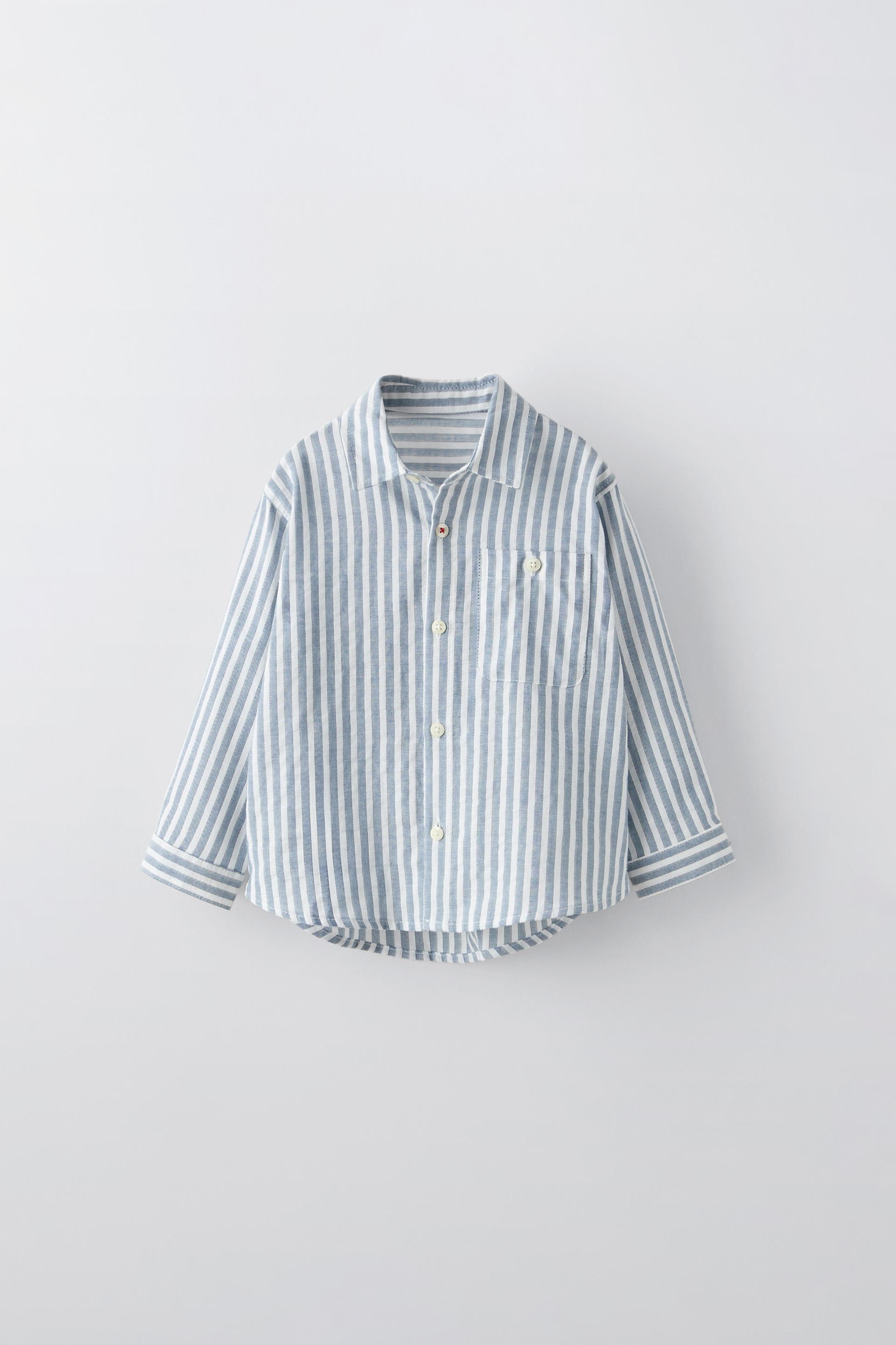  Рубашка ZARA STRIPED POCKET SHIRT ZARA