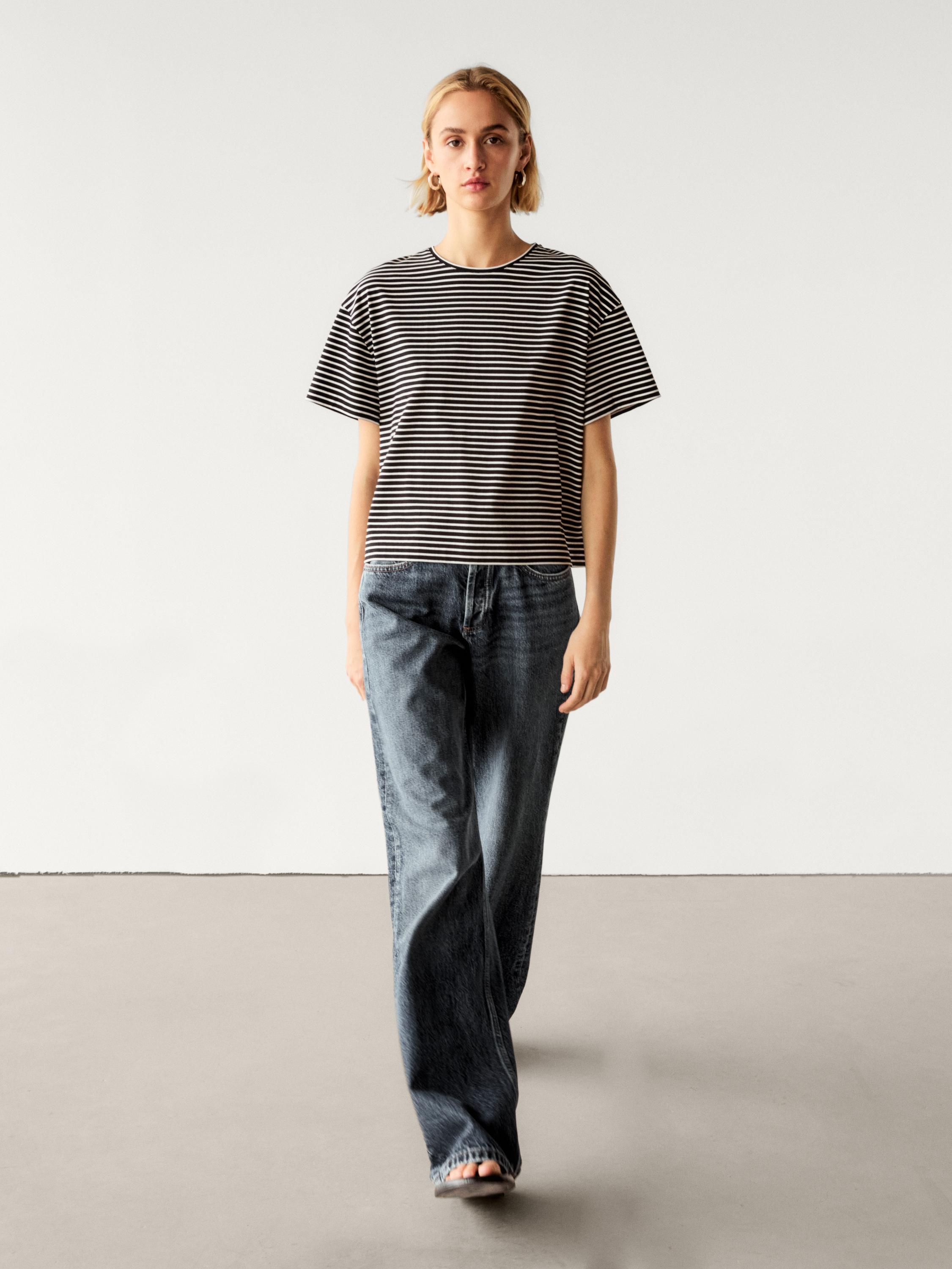 Striped short sleeve T-shirt Massimo Dutti