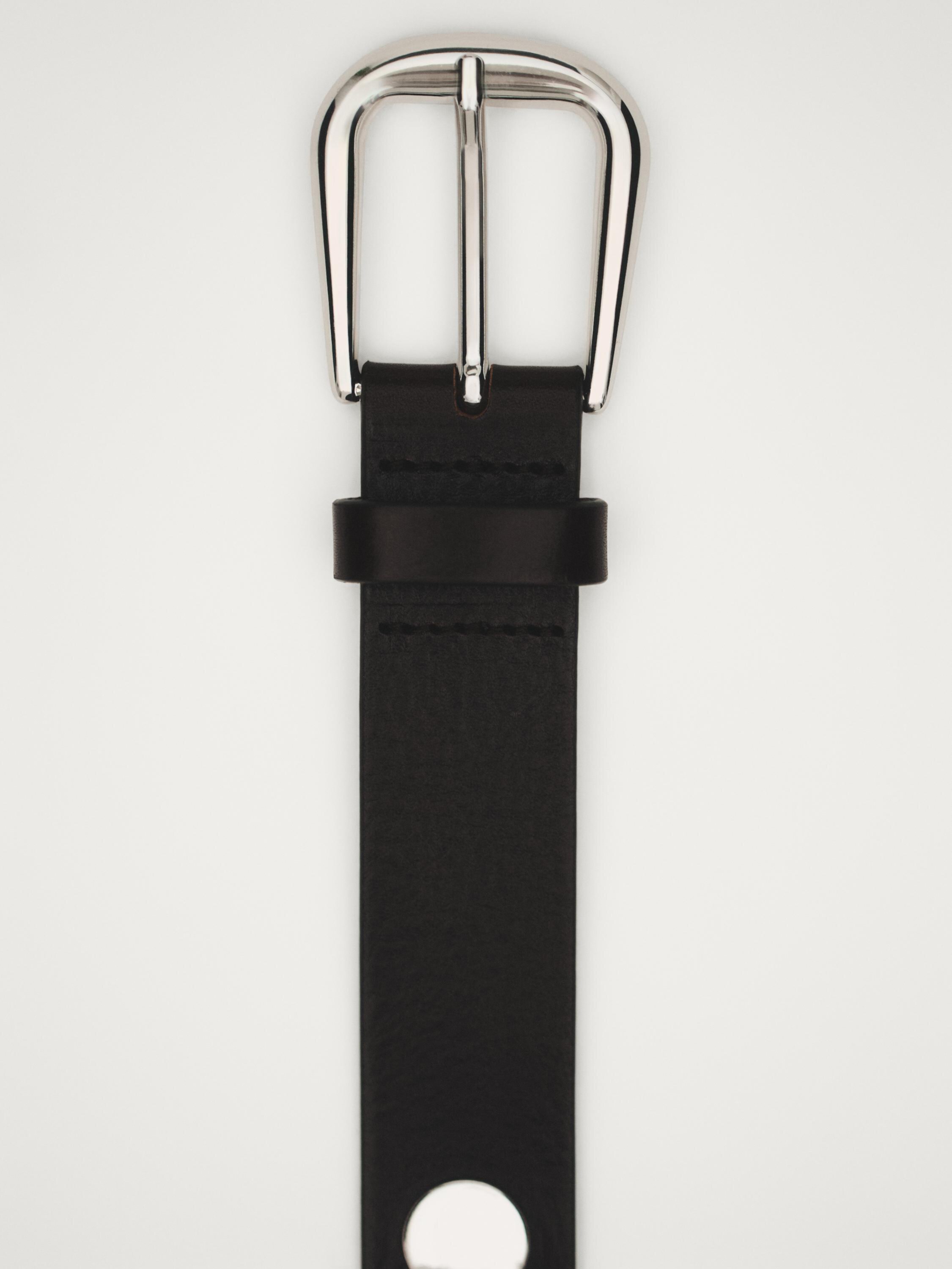 Studded nappa leather belt Massimo Dutti