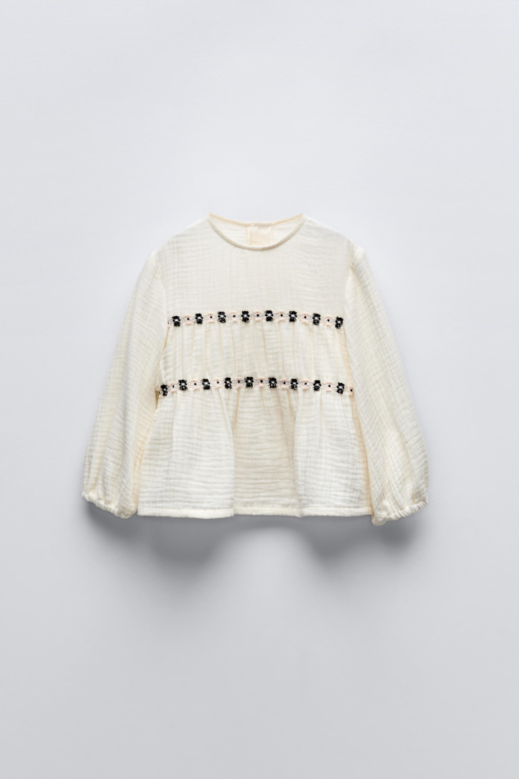 Детская Блузка ZARA KIDS TEXTURED FLORAL SHIRT ZARA