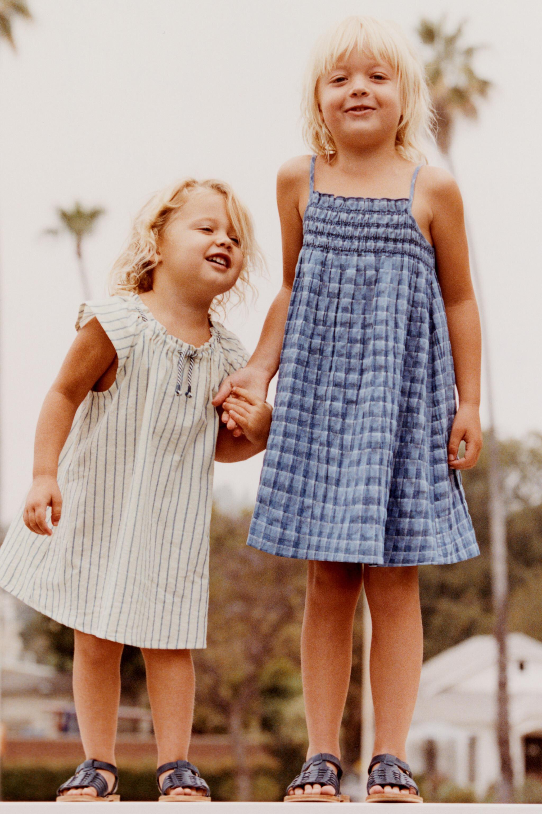 TIMELESZ - TEXTURED CHECKERED DRESS ZARA KIDS