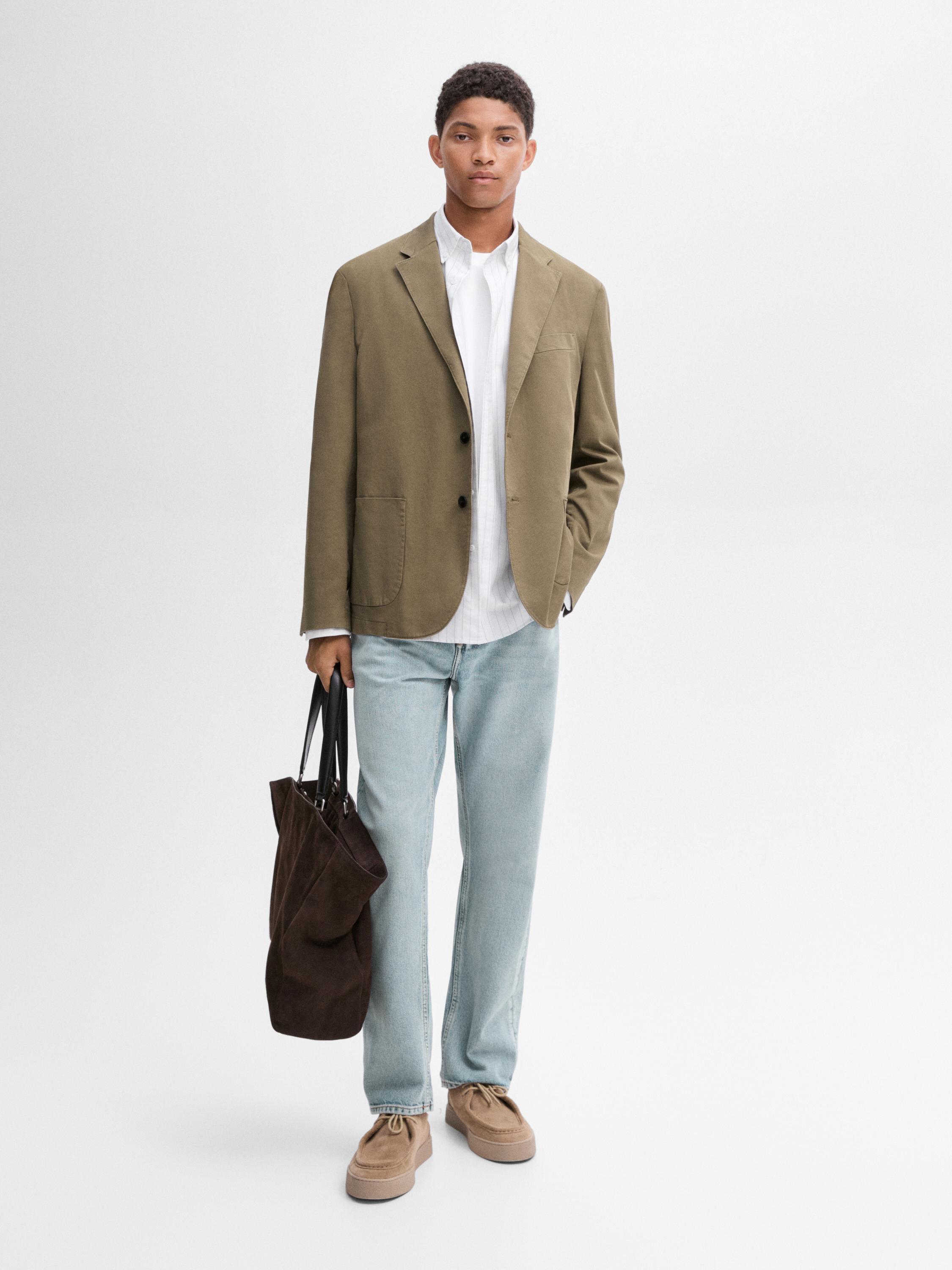 Twill blazer with pocket details Massimo Dutti