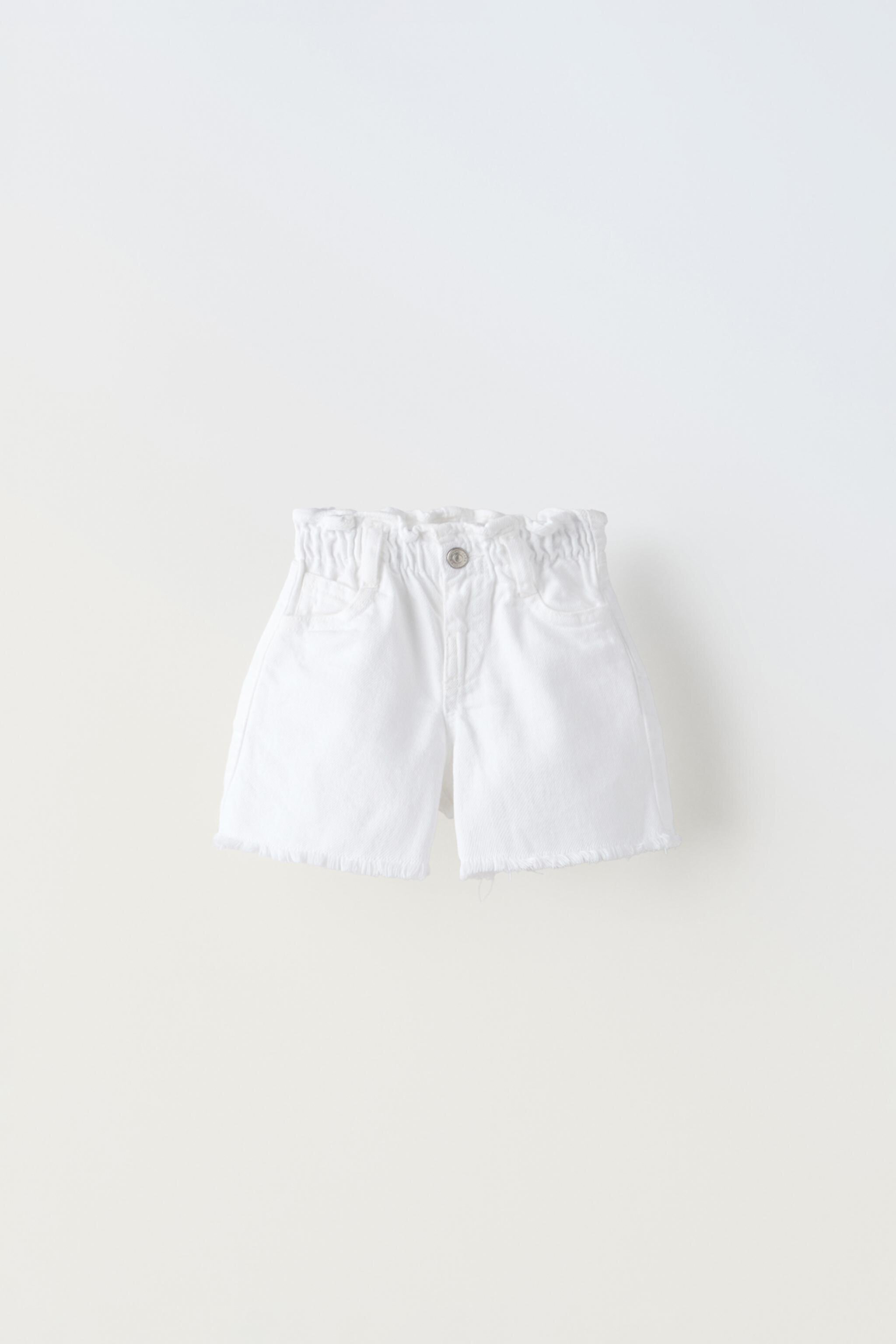 Женские Детские шорты ZARA TWILL PAPERBAG SHORTS ZARA