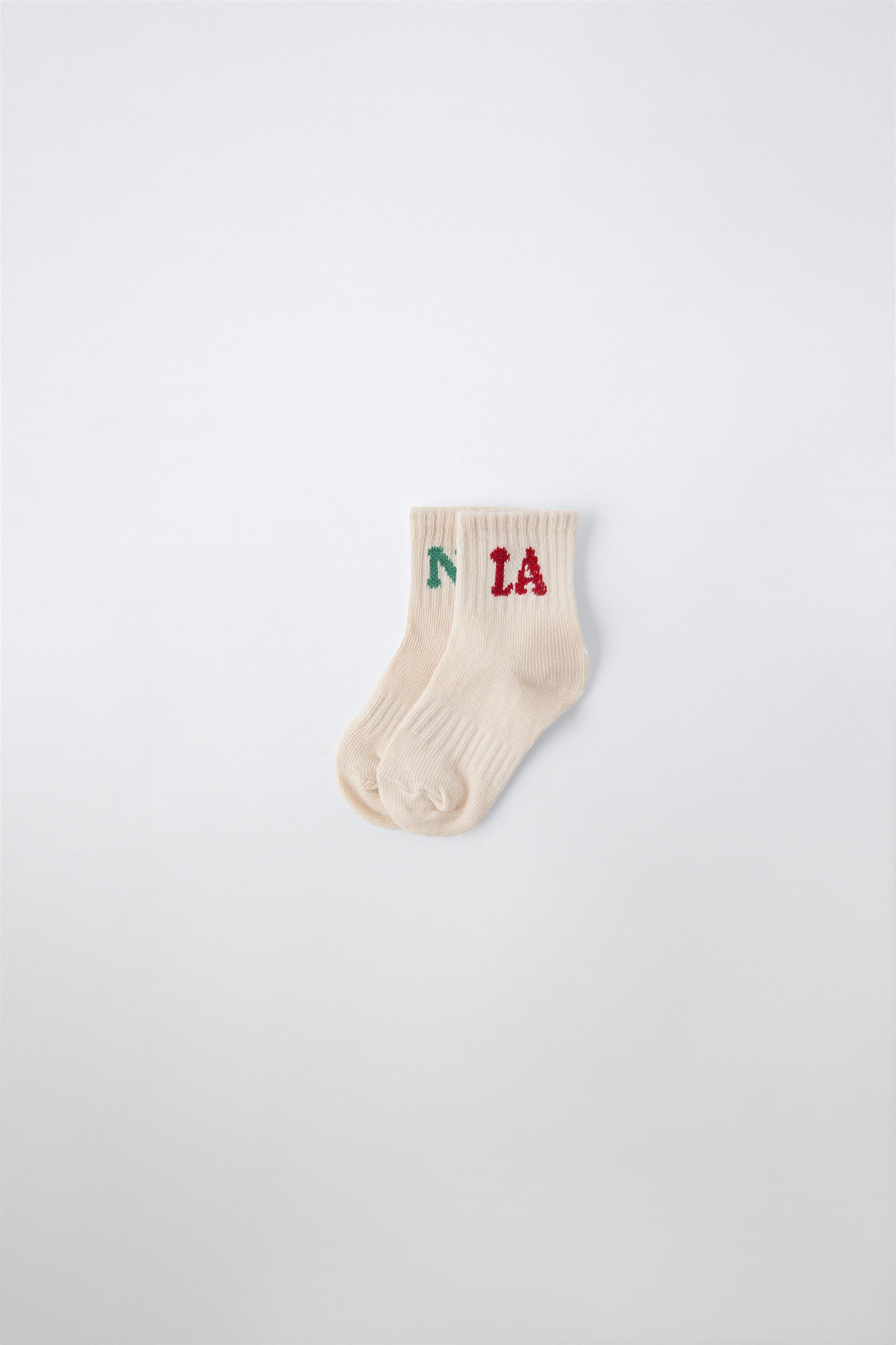 TWO-PACK OF TEXT SOCKS ZARA KIDS