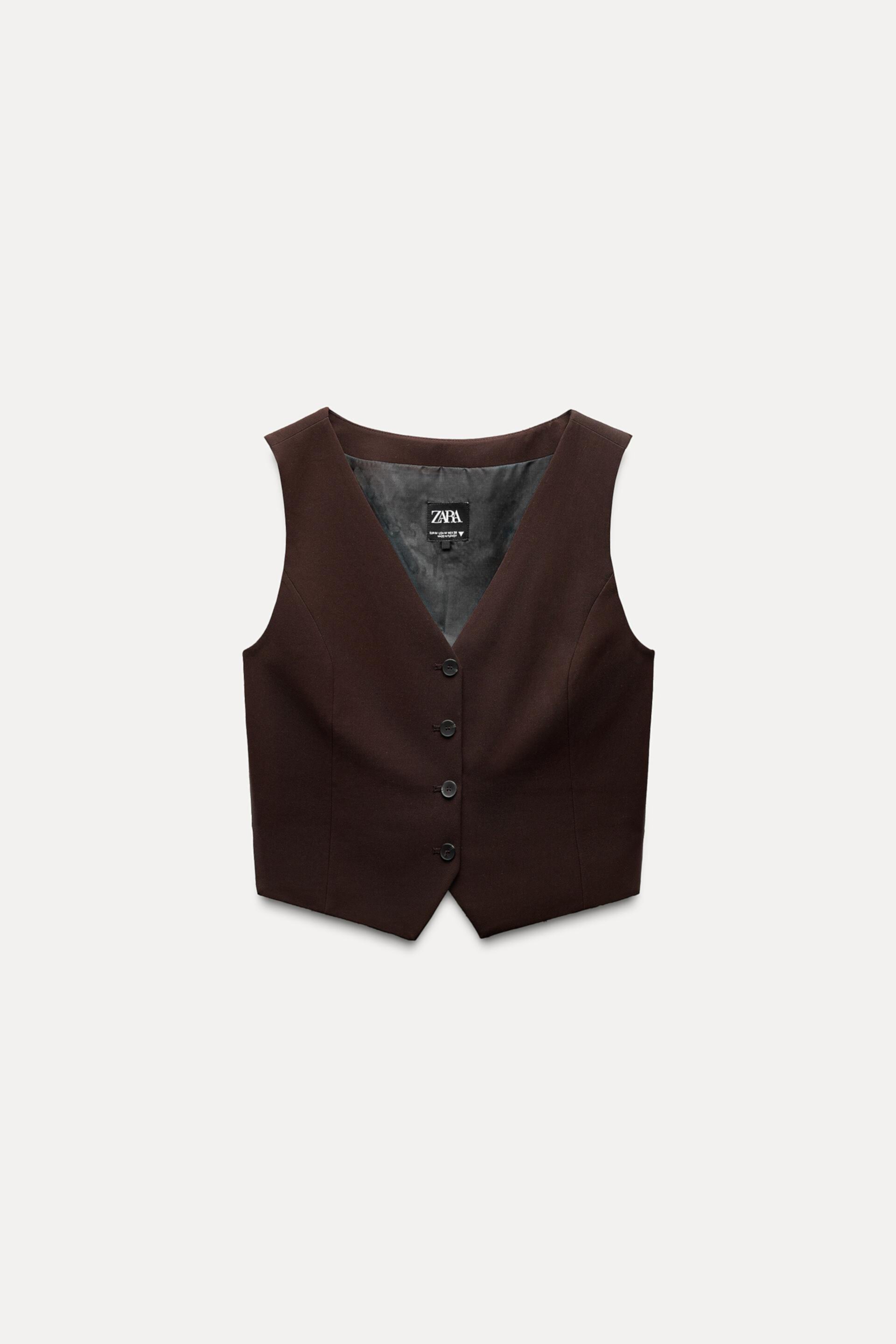 Женский Жилет для костюма Zara VEST WITH SLITS ZARA