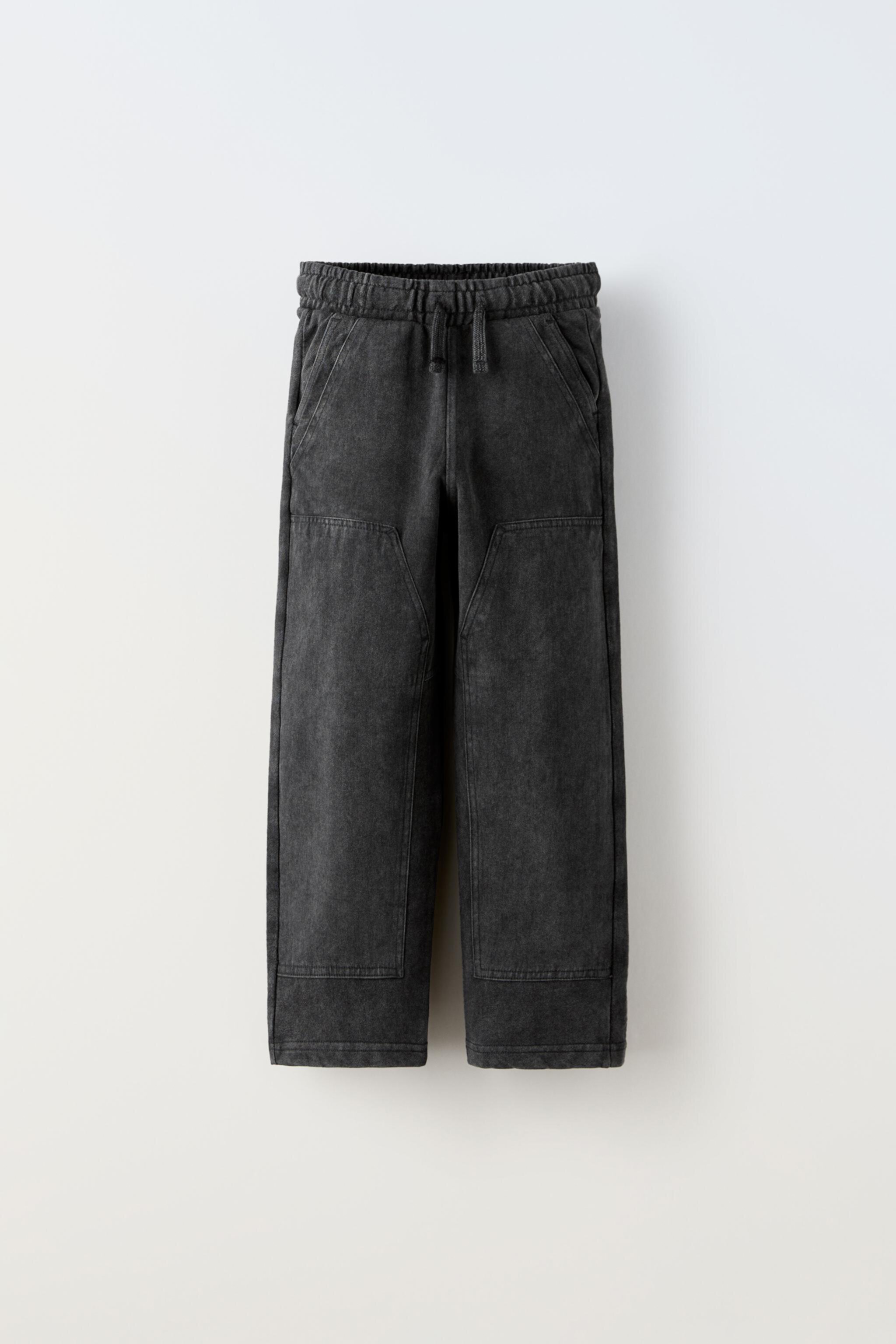 Детские Брюки ZARA KIDS WASHED EFFECT STRAIGHT LEG PANTS ZARA KIDS