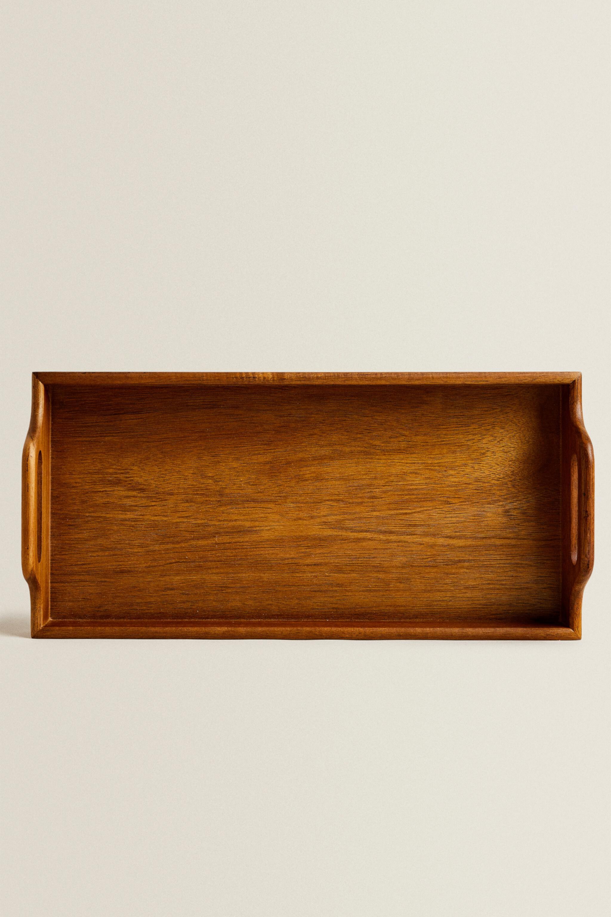 WOODEN TRAY WITH HANDLES Zara Home