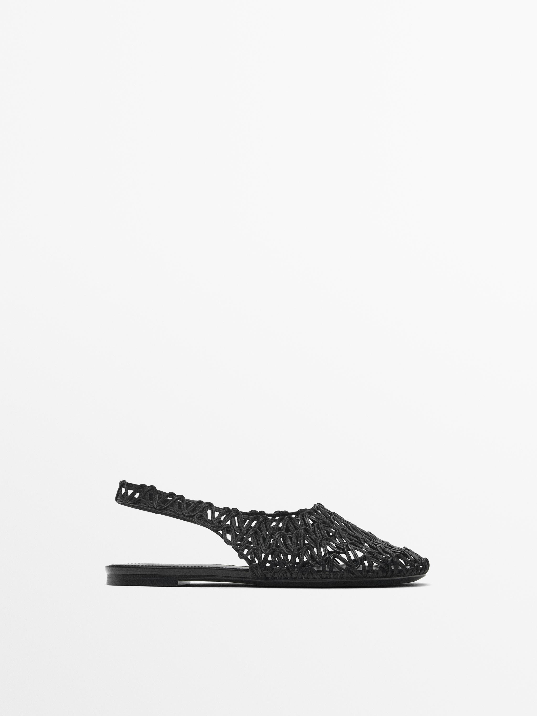 Woven slingback shoes Massimo Dutti