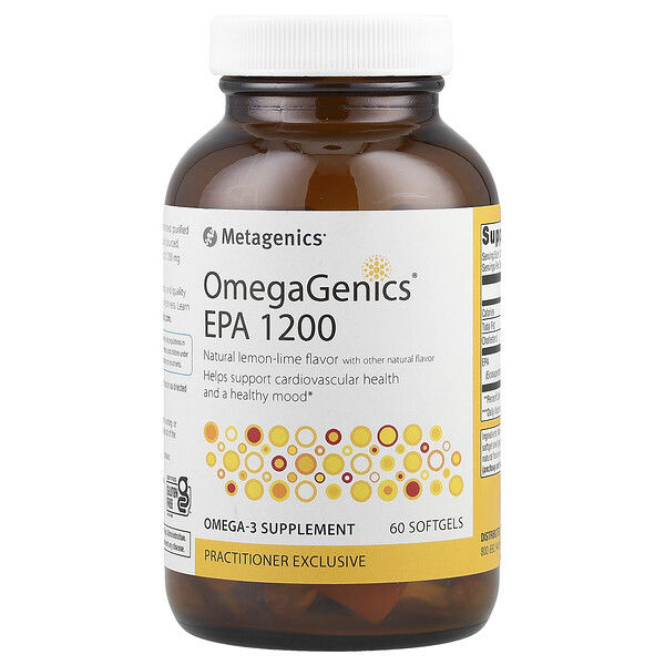 OmegaGenics® EPA 1200, Natural Lemon-Lime , 60 Softgels (Мягкие капсулы) Metagenics