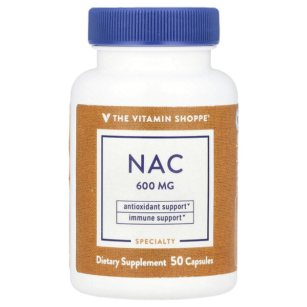 NAC, 600 mg, 50 Capsules (Капсулы) The Vitamin Shoppe