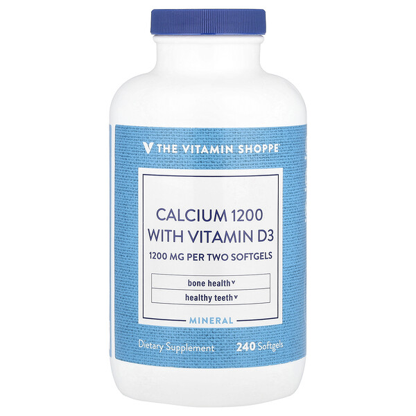 Calcium1200 With Vitamin D3, 240 Softgels (Мягкие капсулы) The Vitamin Shoppe