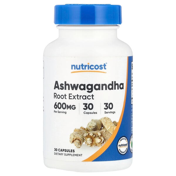 Ashwagandha Root Extract, 600 mg, 30 Capsules (Капсулы) Nutricost