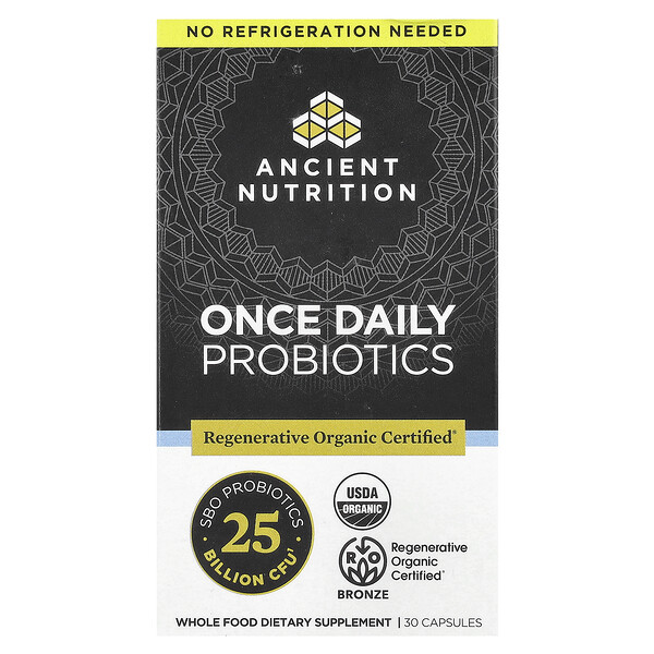 Once Daily Probiotics, 25 Billion CFU, 30 Capsules (Капсулы) Ancient Nutrition