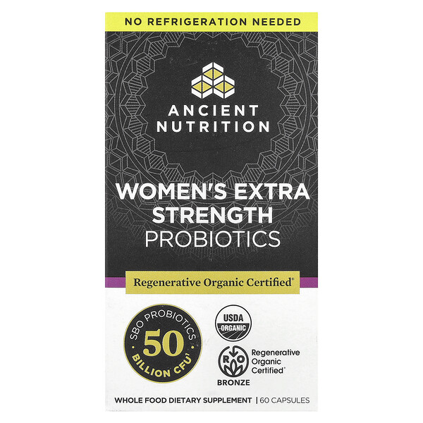 Women's Extra Strength Probiotics, 50 Billion CFU, 60 Capsules (Капсулы) Ancient Nutrition