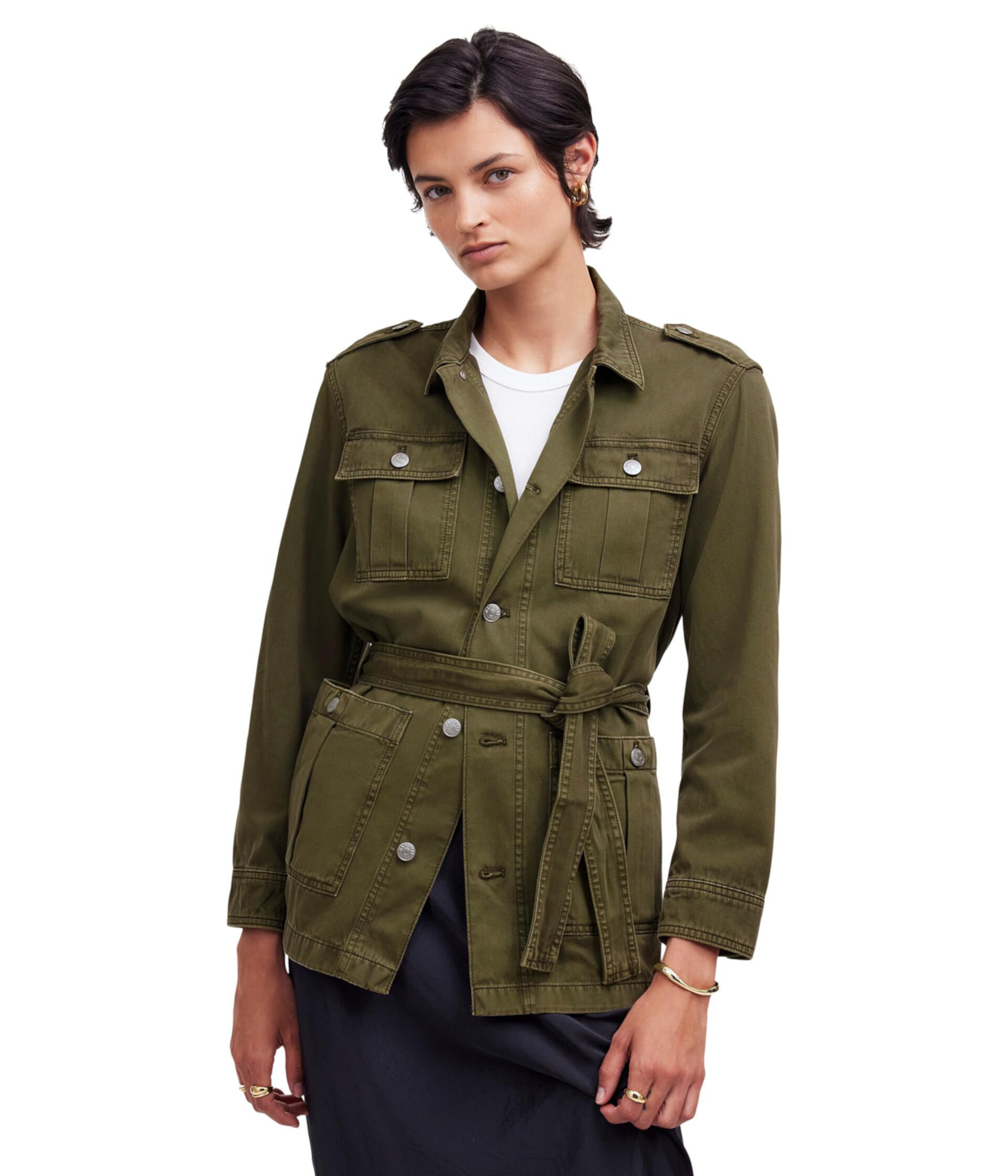 Женский Блейзер Madewell Chino Safari Jacket в Faded Ivy Madewell