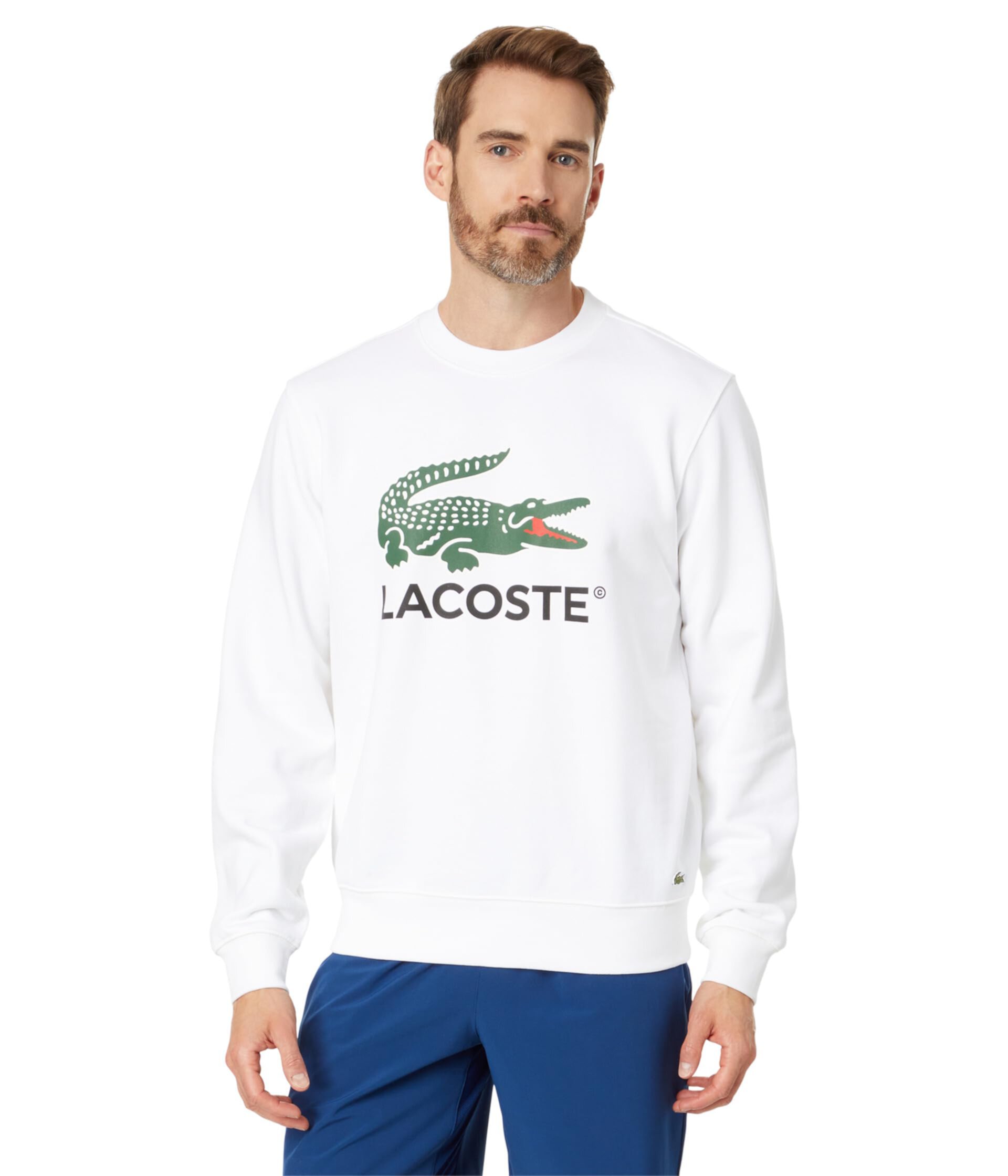 Унисекс Пуловер Lacoste Crocodile Print Crew Neck Sweatshirt Lacoste