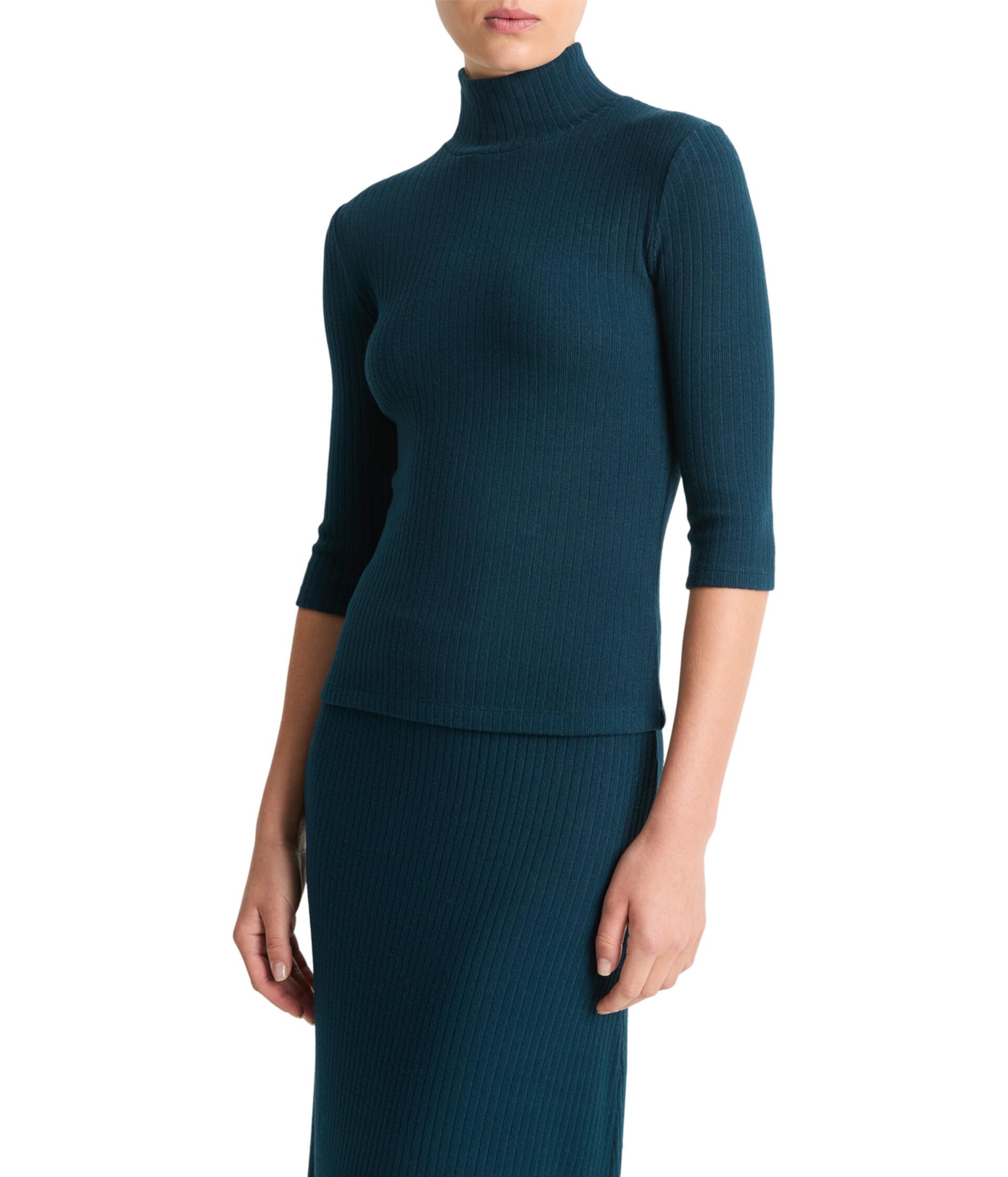 Женский Свитер Vince Ribbed 3/4 Sleeve Turtleneck Vince