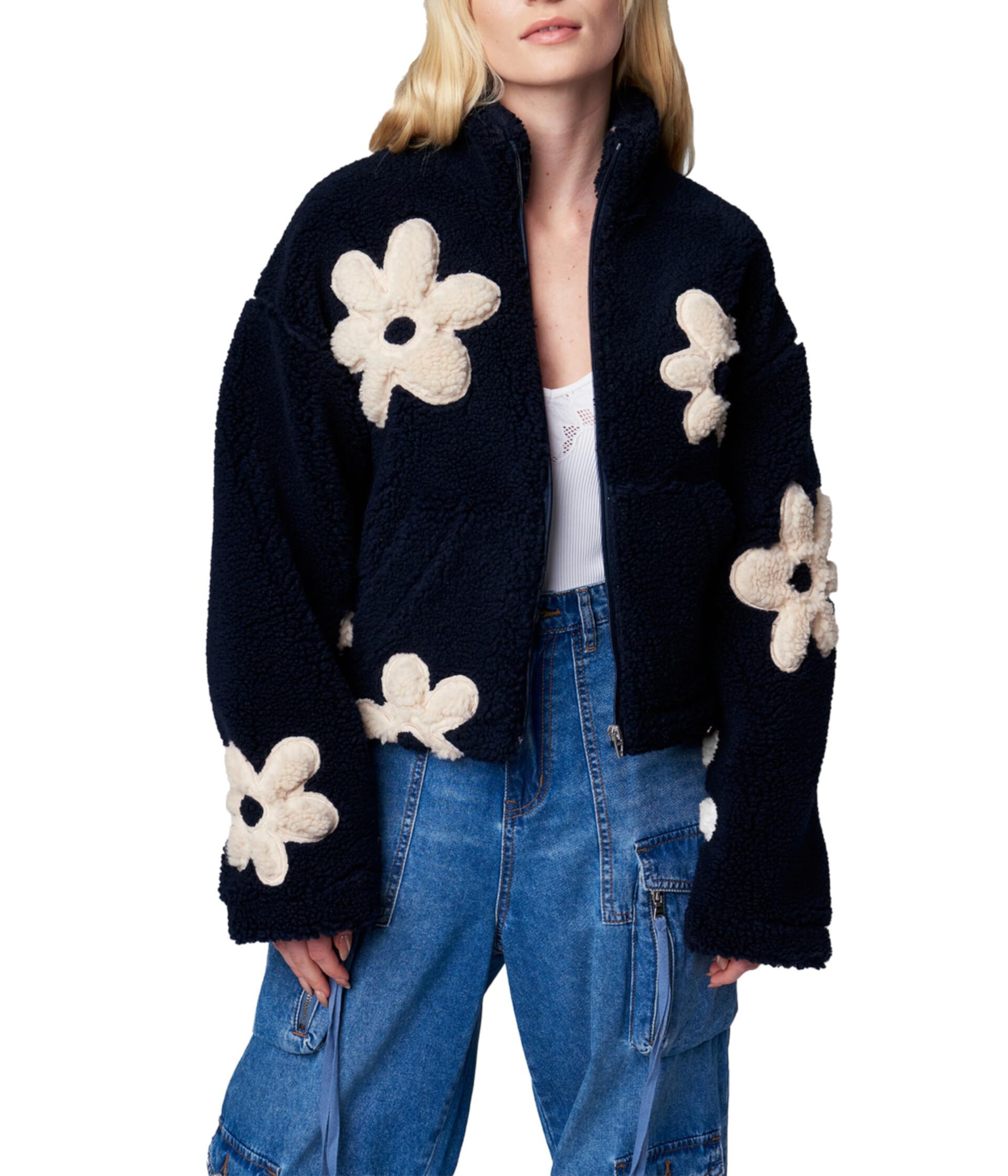 Женская Пуховая жилетка Blank NYC High Collar Floral Sherpa Jacket Blank NYC