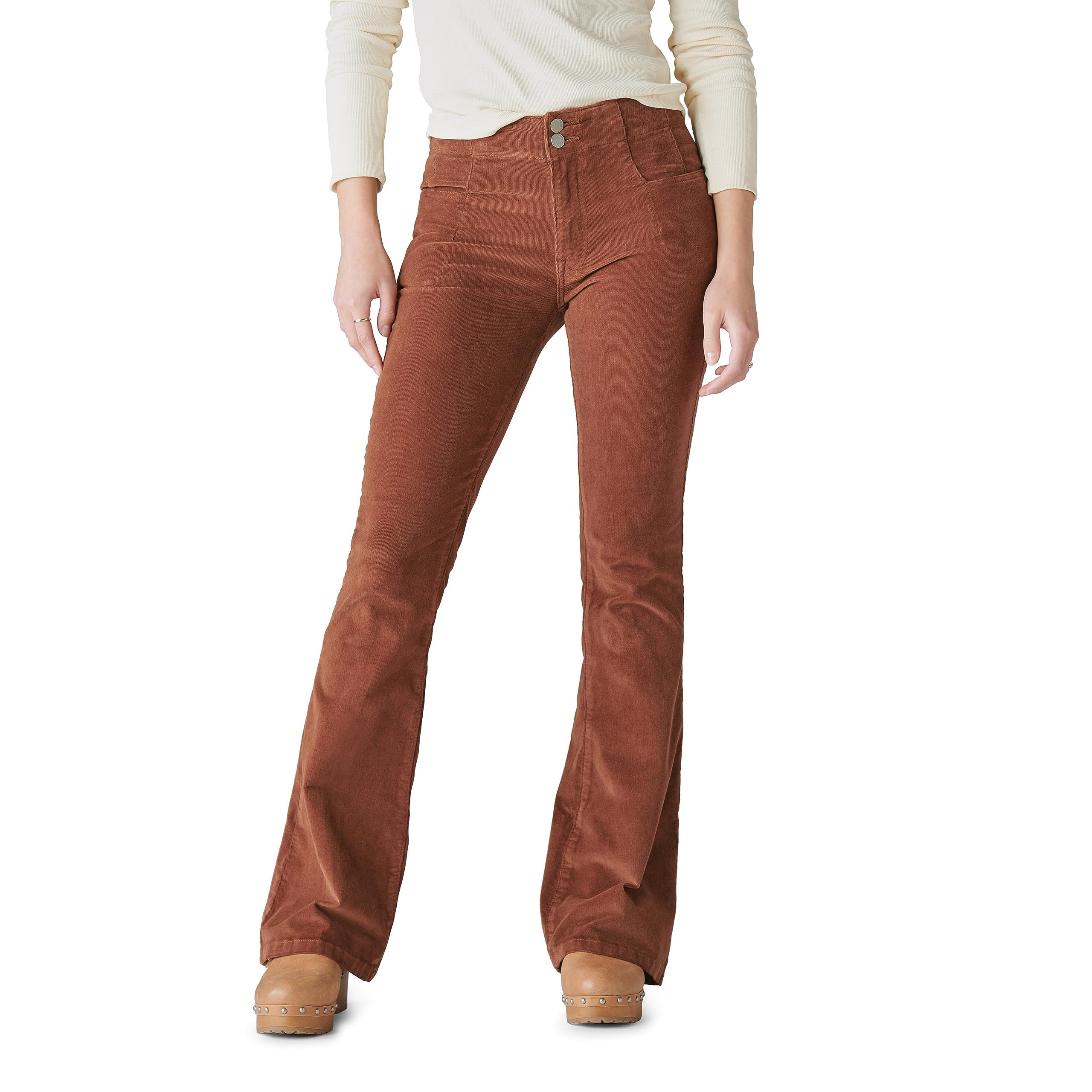 Женские Джинсы bootcut Lucky Brand High-Rise Stevie Flare в Hot Coca Lucky Brand