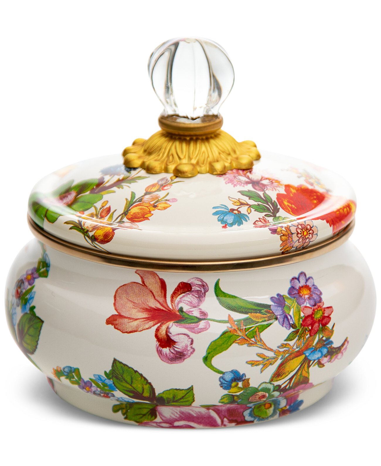 White Flower Market Enameled Steel Squashed Pot MacKenzie-Childs