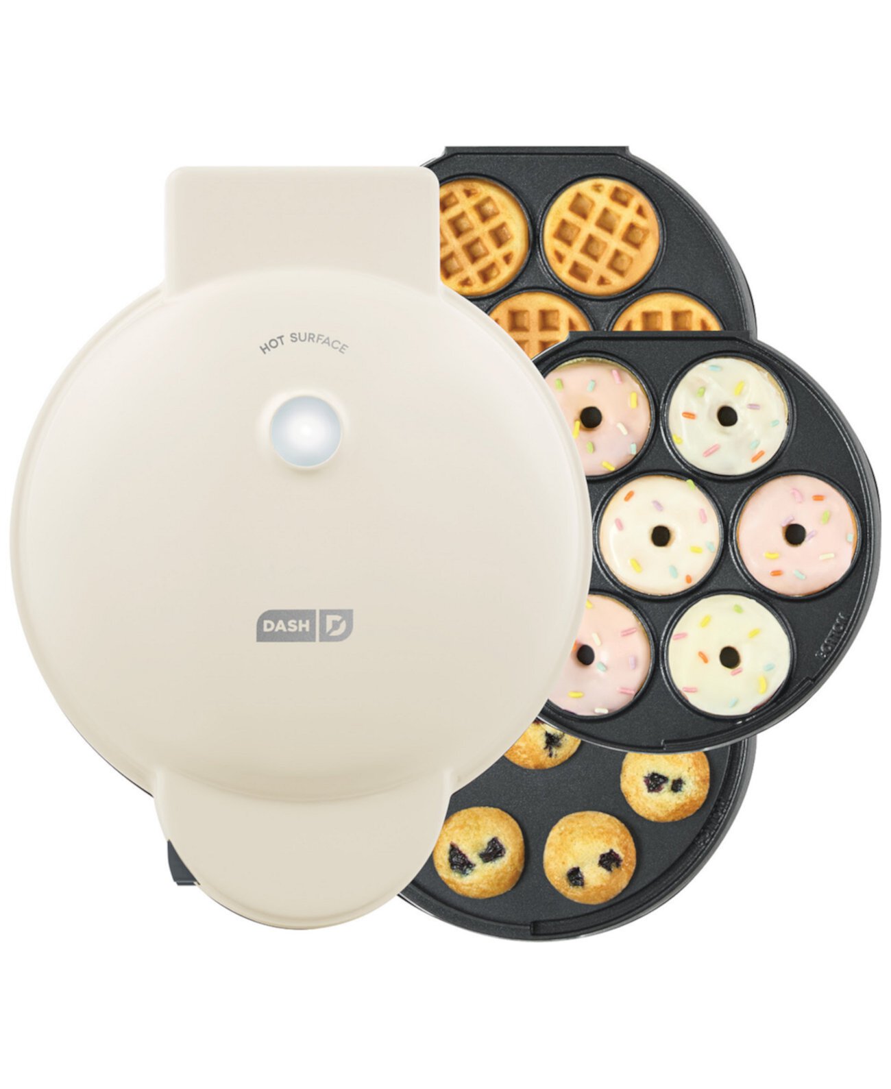 MultiMaker™ Treat Maker System with Removeable: Mini Cupcake, Donut, & Waffle Bite DASH