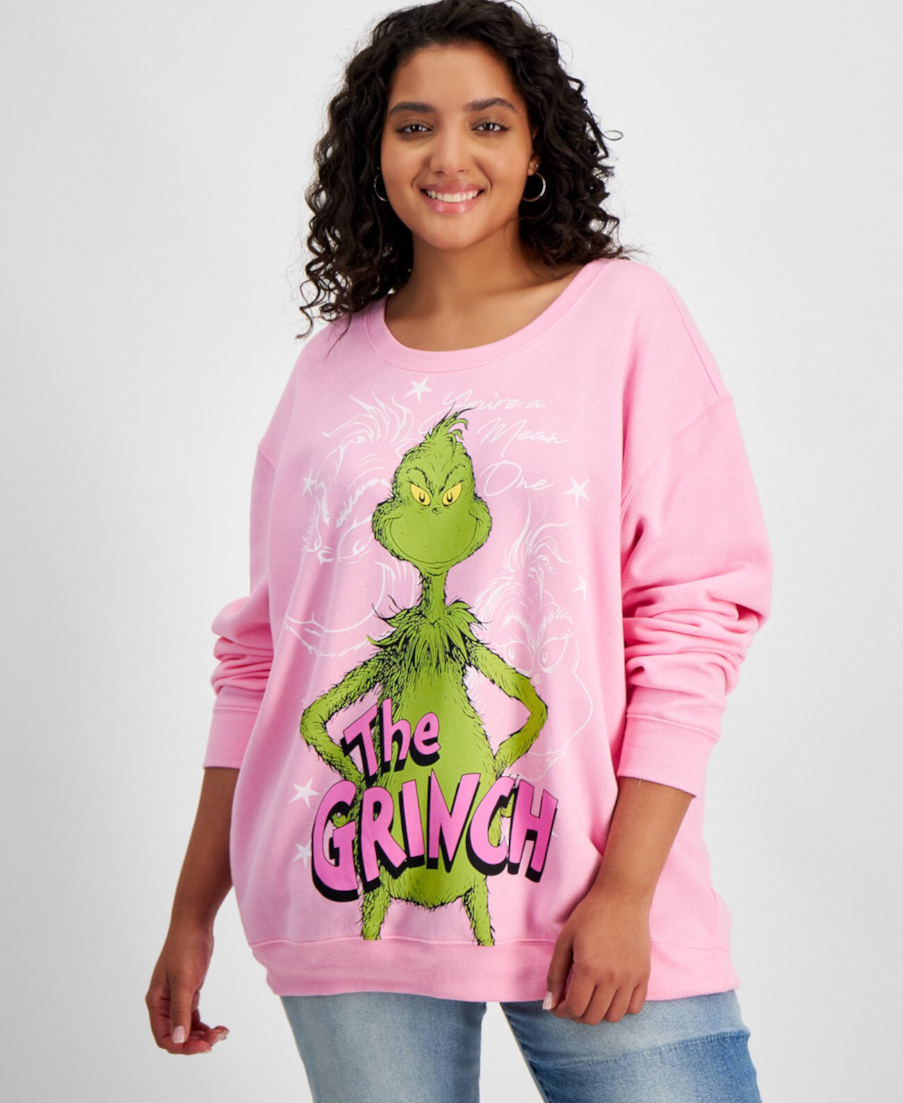 Trendy Plus Size Grinch Sweatshirt Love Tribe