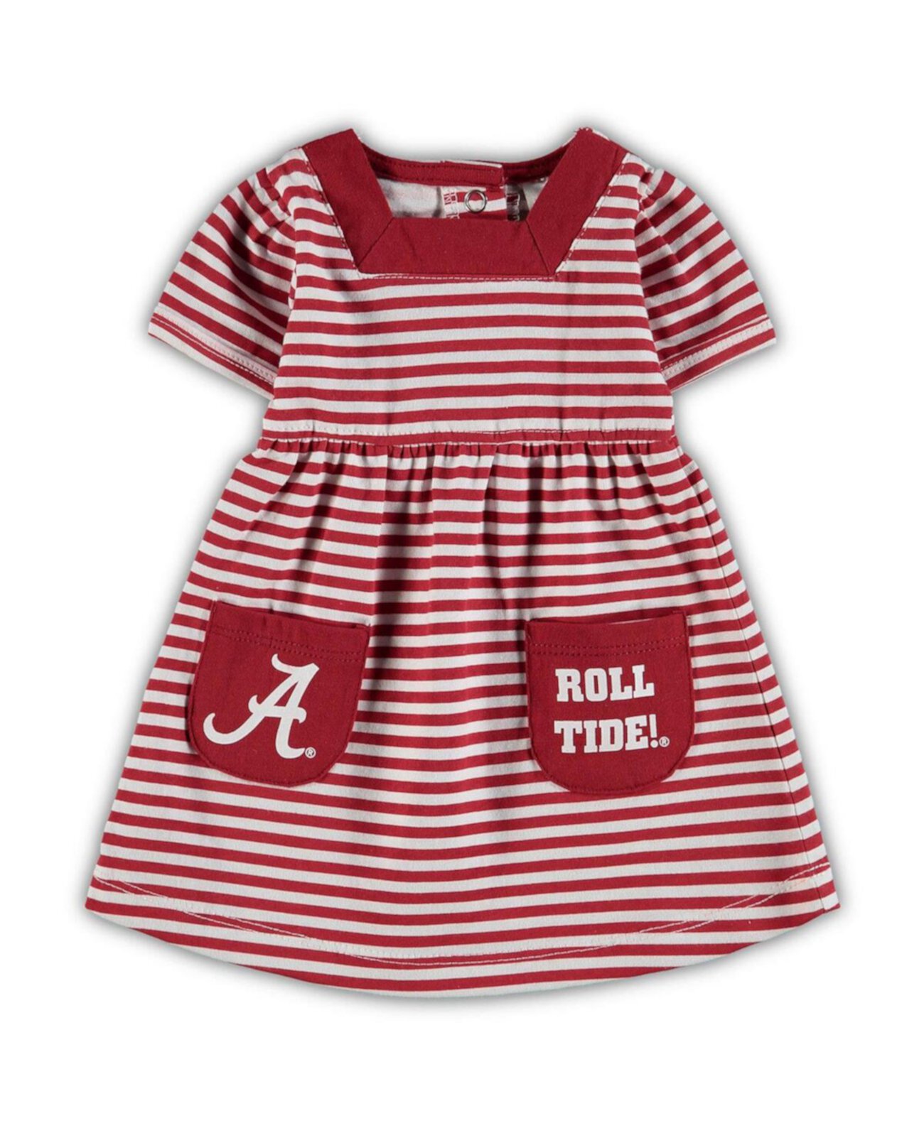 К детское повседневное платье Little King Apparel Полосатое платье Alabama Crimson Tide с карманами Little King Apparel