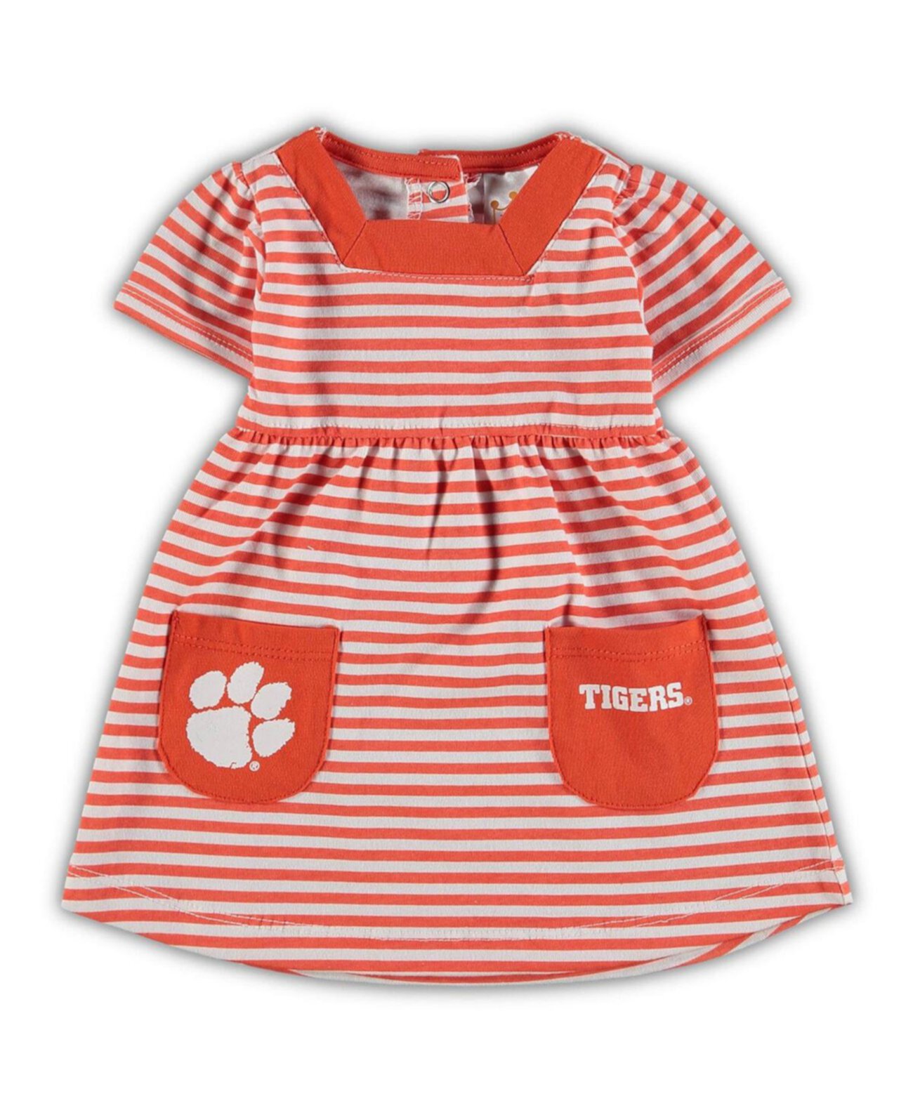 Детское платье для девочек Clemson Tigers с полосками и карманами, 100% хлопок Little King Apparel