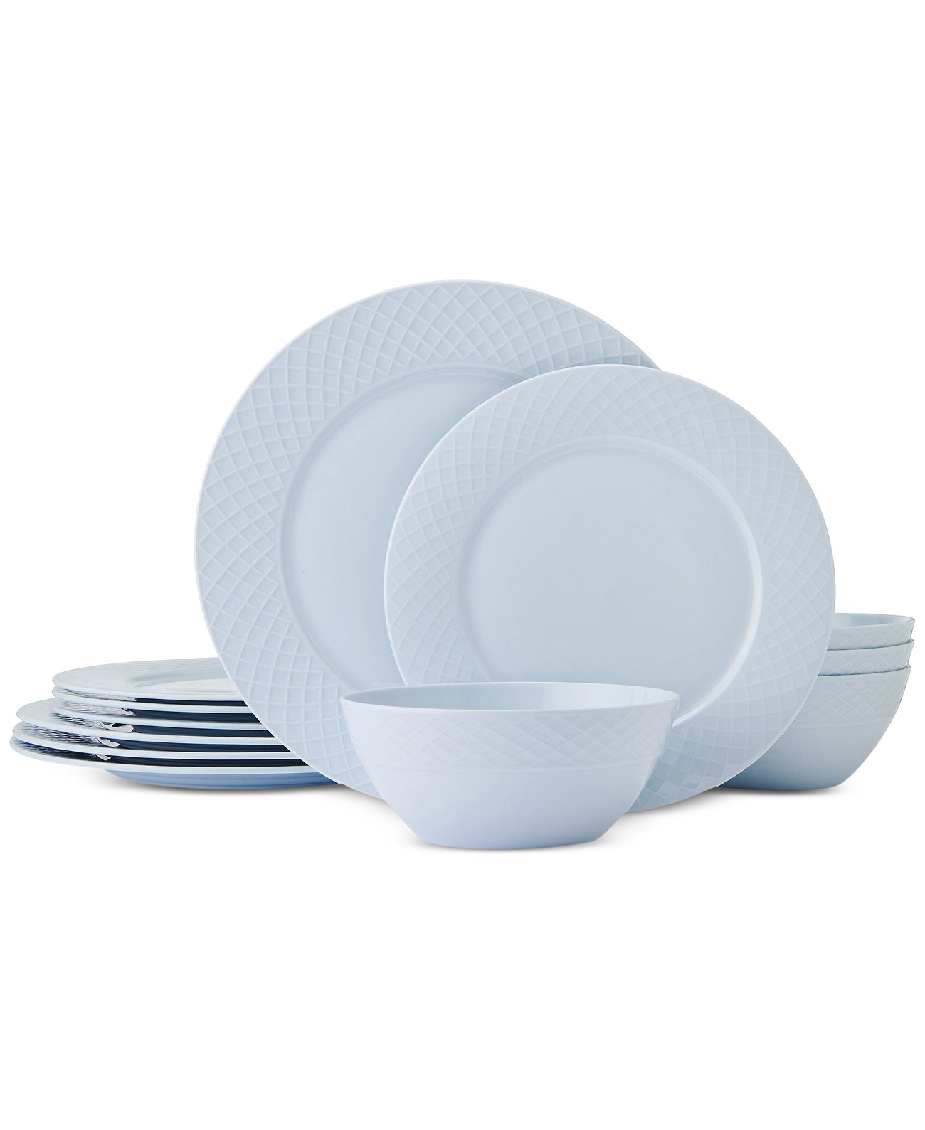 Trellis Misty Blue 12 Pc. Dinnerware Set, Service for 4 MIKASA