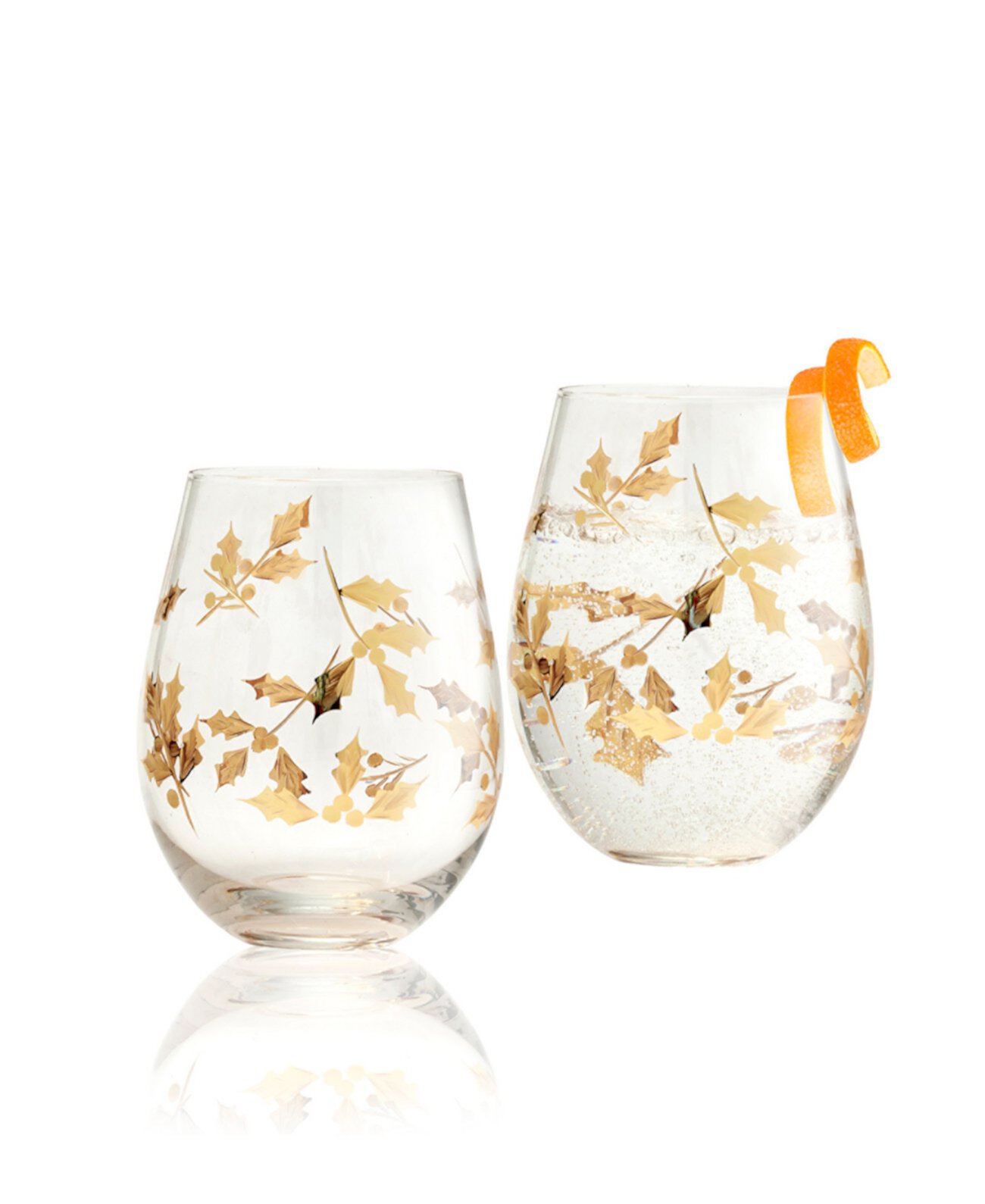 Classic Stemless Wine Glasses, Set of 2 Qualia Glass