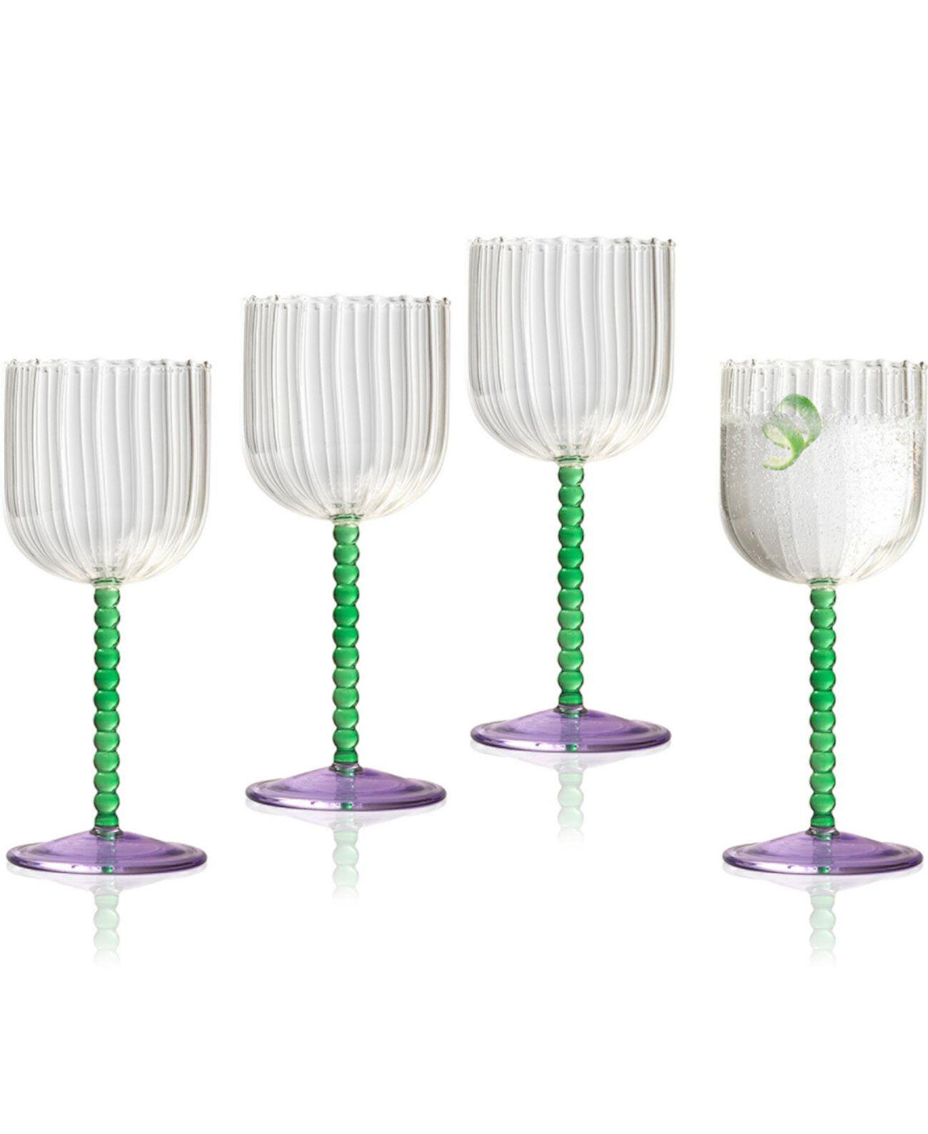 Mardi Gras All Purpose Wine Glasses, Set of 4 Qualia Glass