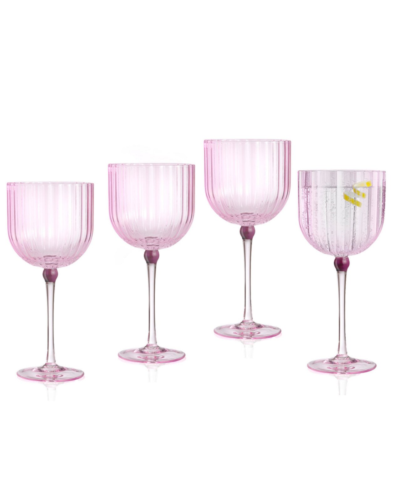 Cranberry Goblets, Set of 4 Qualia Glass